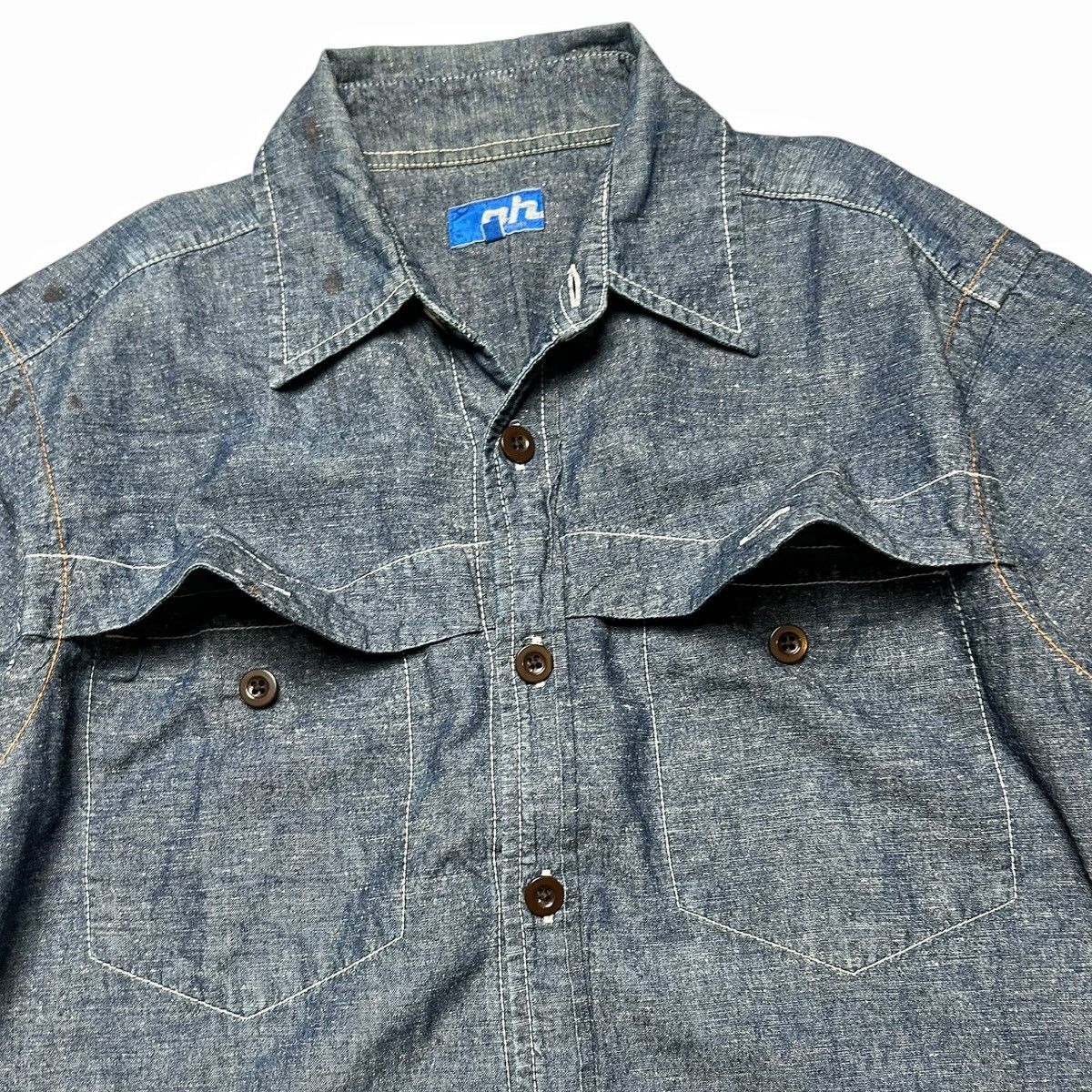 ABAHOUSE × Japanese Brand Abahouse Japan Western Short Sleeve Chambray Work Shirt Size US M / EU 48-50 / 2 - 14 Thumbnail
