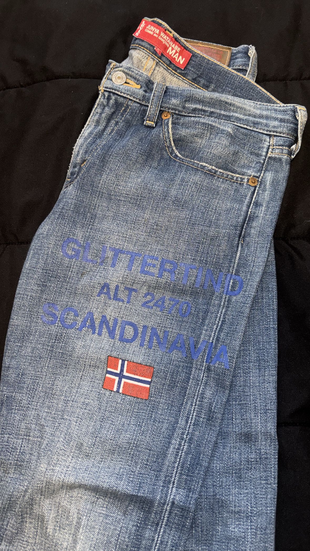 Junya Watanabe Junya Watanabe Levi’s Scandinavian Norway Flag Denim (2005) Size US 29 - 2 Thumbnail