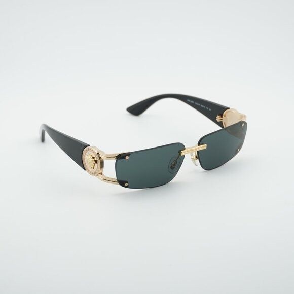 Versace Versace VE2291 100287 Sunglasses Gold/Black Rectangle Frame Size ONE SIZE - 5 Thumbnail