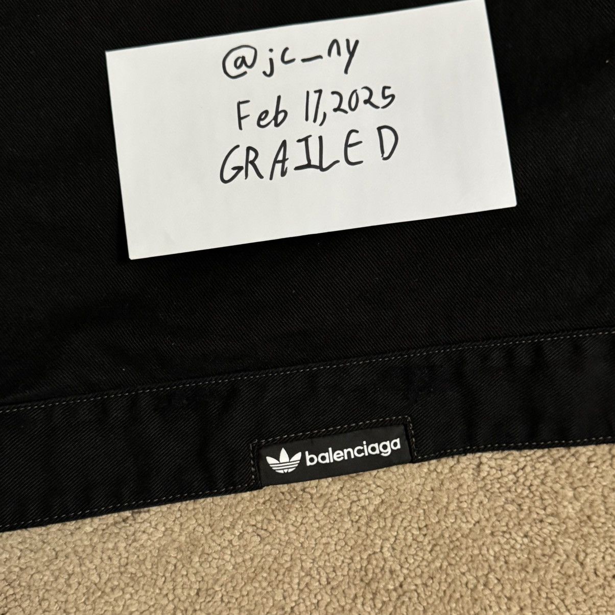 Balenciaga Balenciaga x Adidas Oversized Black Denim Jacket Size US XL / EU 56 / 4 - 3 Thumbnail