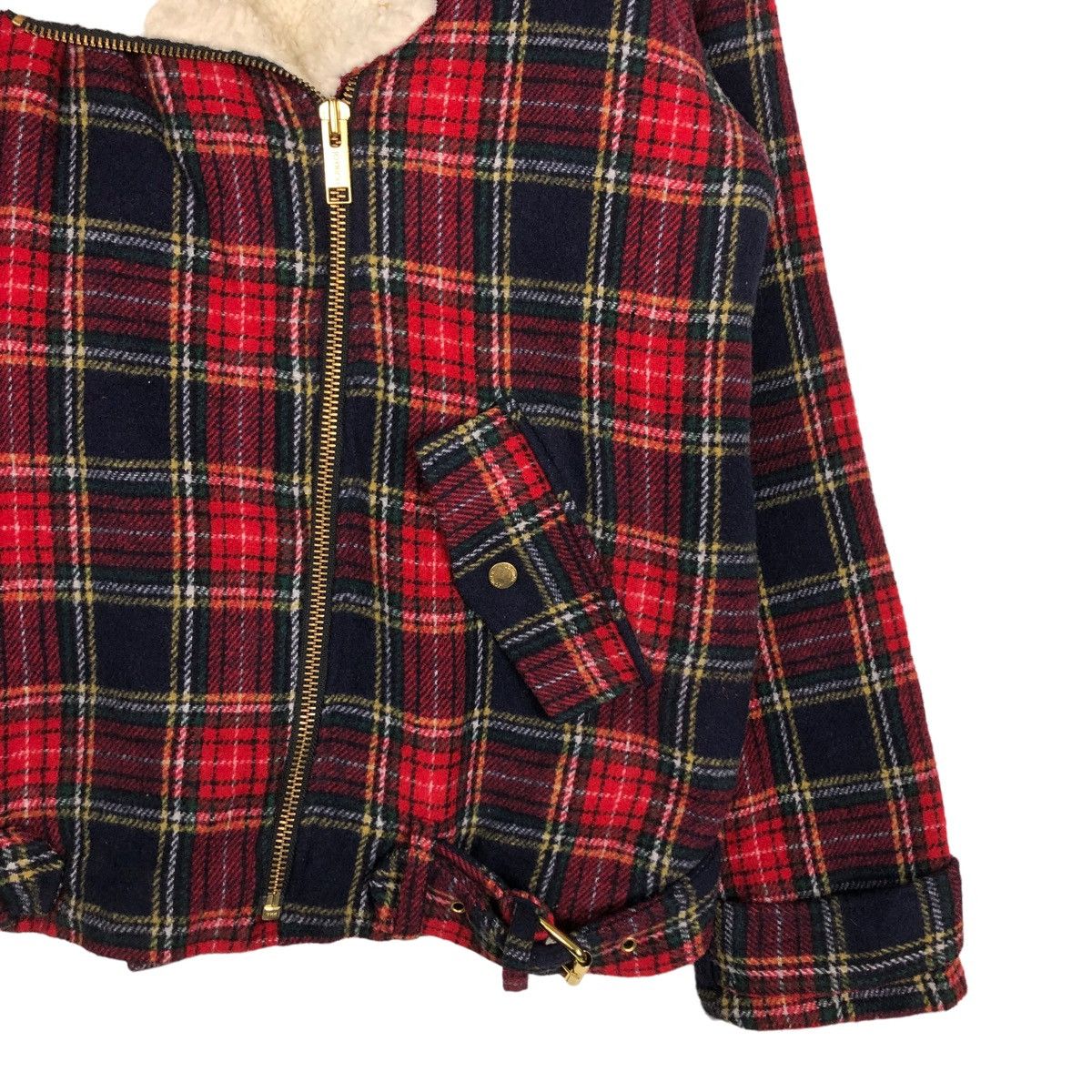 Issey Miyake 🔥VINTAGE BIKER JACKET DOUBLE BREAST JOYRICH JAPAN TARTAN Size US L / EU 52-54 / 3 - 5 Thumbnail