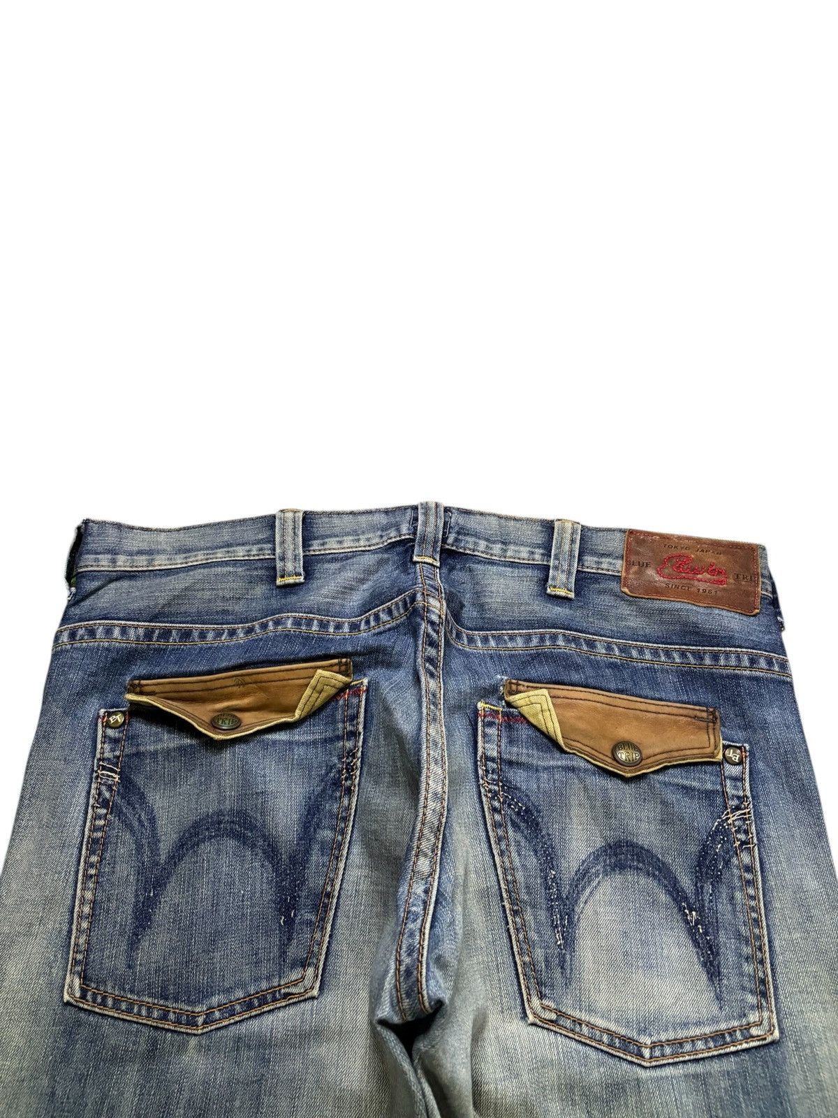 Edwin Vintage Edwin Blue Trip Mud Wash Baggy Jeans Size US 40 / EU 56 - 8 Thumbnail
