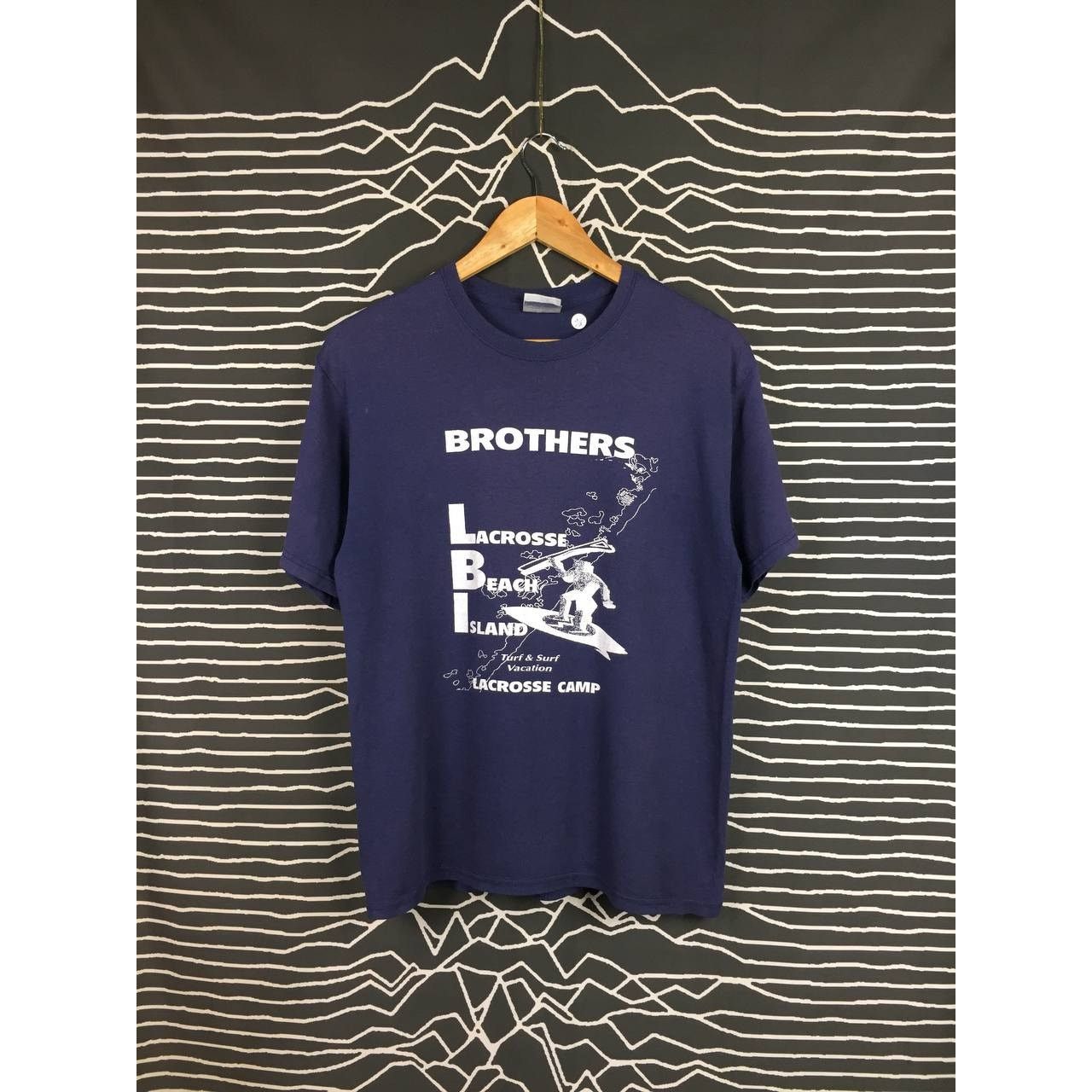 Hanes × Vintage Vtg 50/50 Brothers Lacrosse Camp Lacrosse Beach Island Tee Size US M / EU 48-50 / 2 - 2 Thumbnail