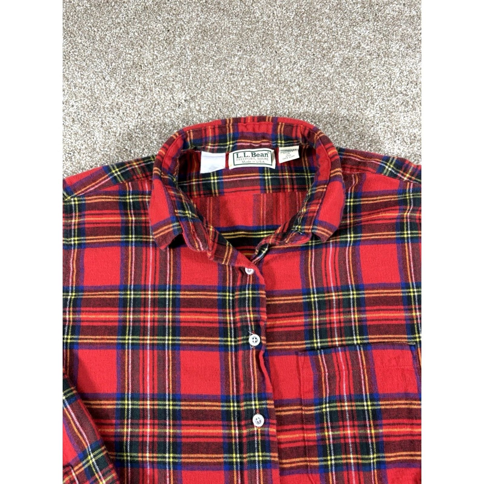 Vintage VINTAGE LL Bean Flannel Shirt Womens 14 Red Plaid Cotton Button Up Outdoor Camp USA Size XL / US 12-14 / IT 48-50 - 2 Thumbnail
