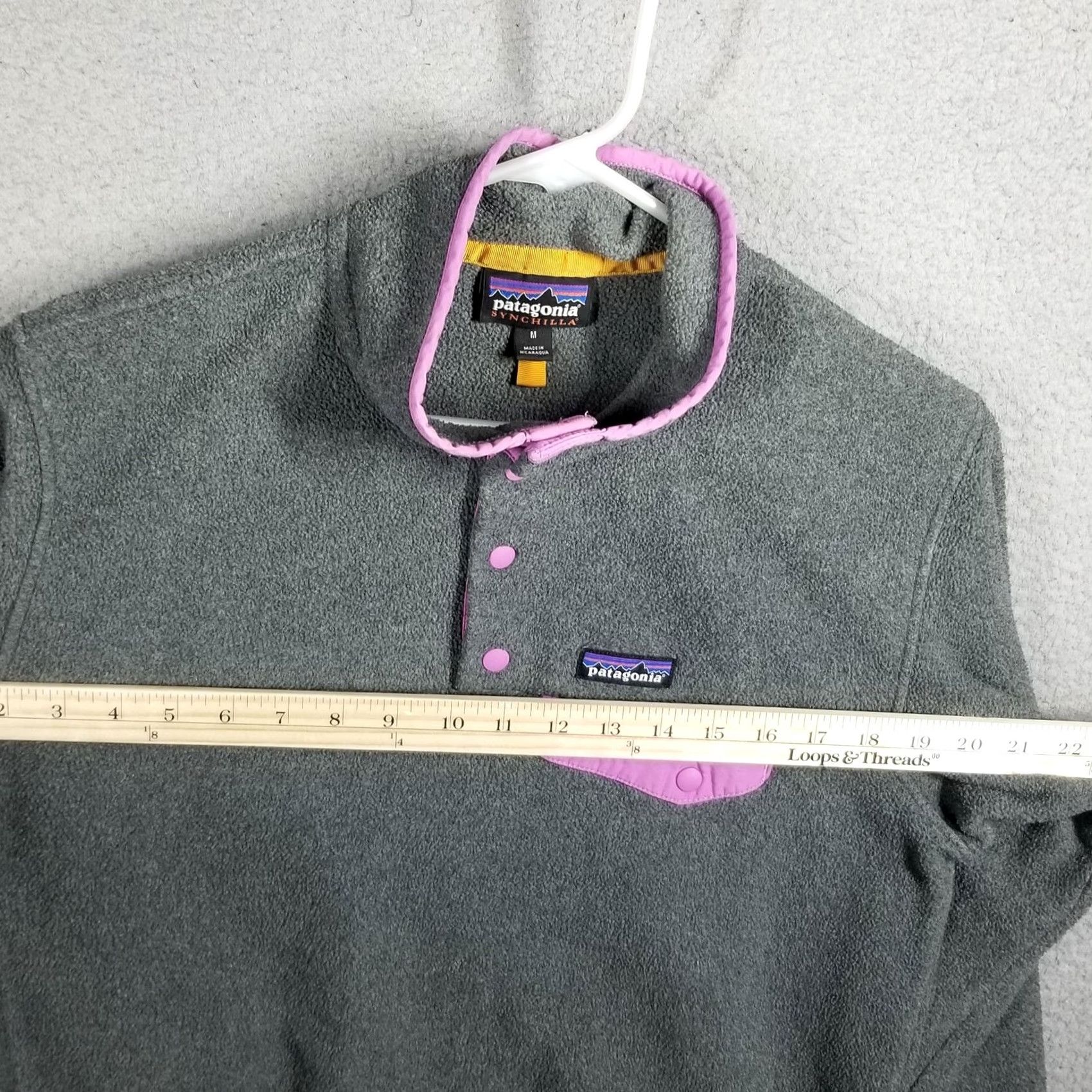 Patagonia Patagonia Sweater Womens M Gray Synchilla Fleece Snap-T Pullover Mock Neck Pink Size M / US 6-8 / IT 42-44 - 7 Thumbnail