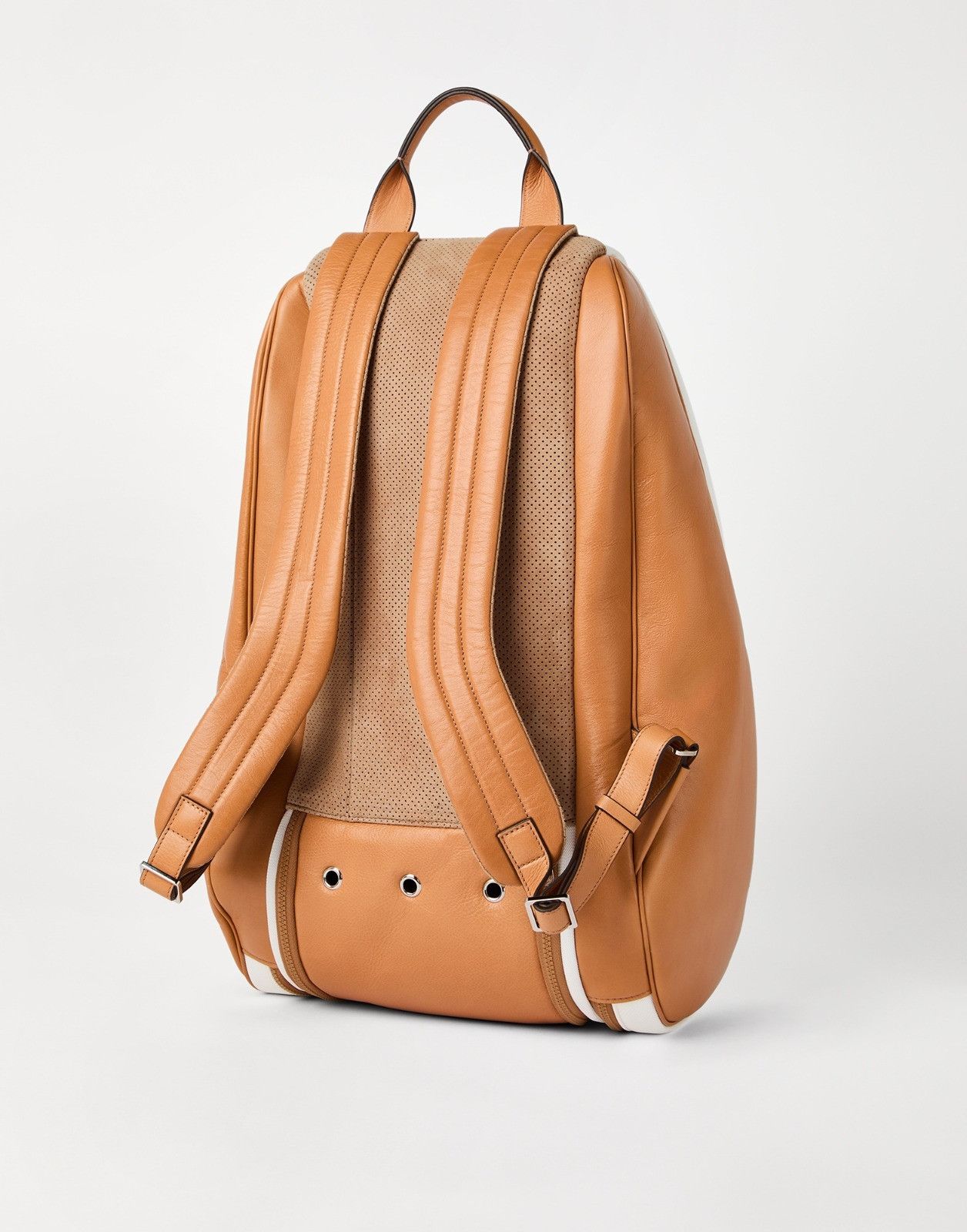Brunello Cucinelli o1la1rc1a0326 Size: OS / Backpack in Brown/White Size ONE SIZE - 3 Thumbnail
