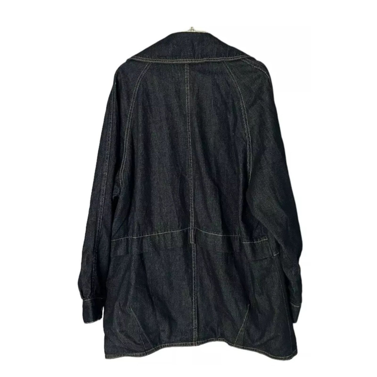 Free People New FREE PEOPLE Denim Car Coat $148 SMALL Dark Blue Indigo Size S / US 4 / IT 40 - 6 Thumbnail