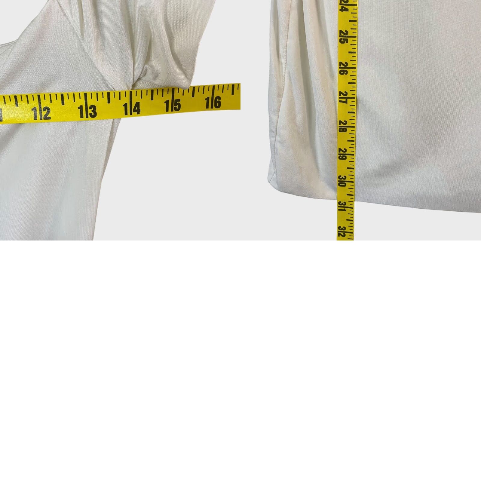 Vintage VINTAGE Mistress Rocks Off The Shoulder White Jersey Bardot Mini Dress XS Extra Small Women Short Sleeve Rock Pattern Solid Size XS / US 0-2 / IT 36-38 - 8 Thumbnail