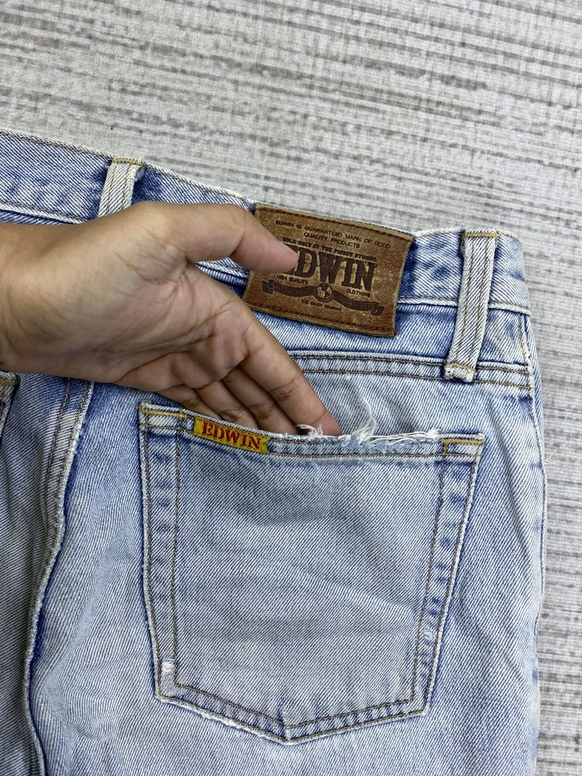 Edwin × Japanese Brand × Vintage Vintage Edwin Light Blue Straight Cut Denim Pants Size US 28 / EU 44 - 12 Thumbnail