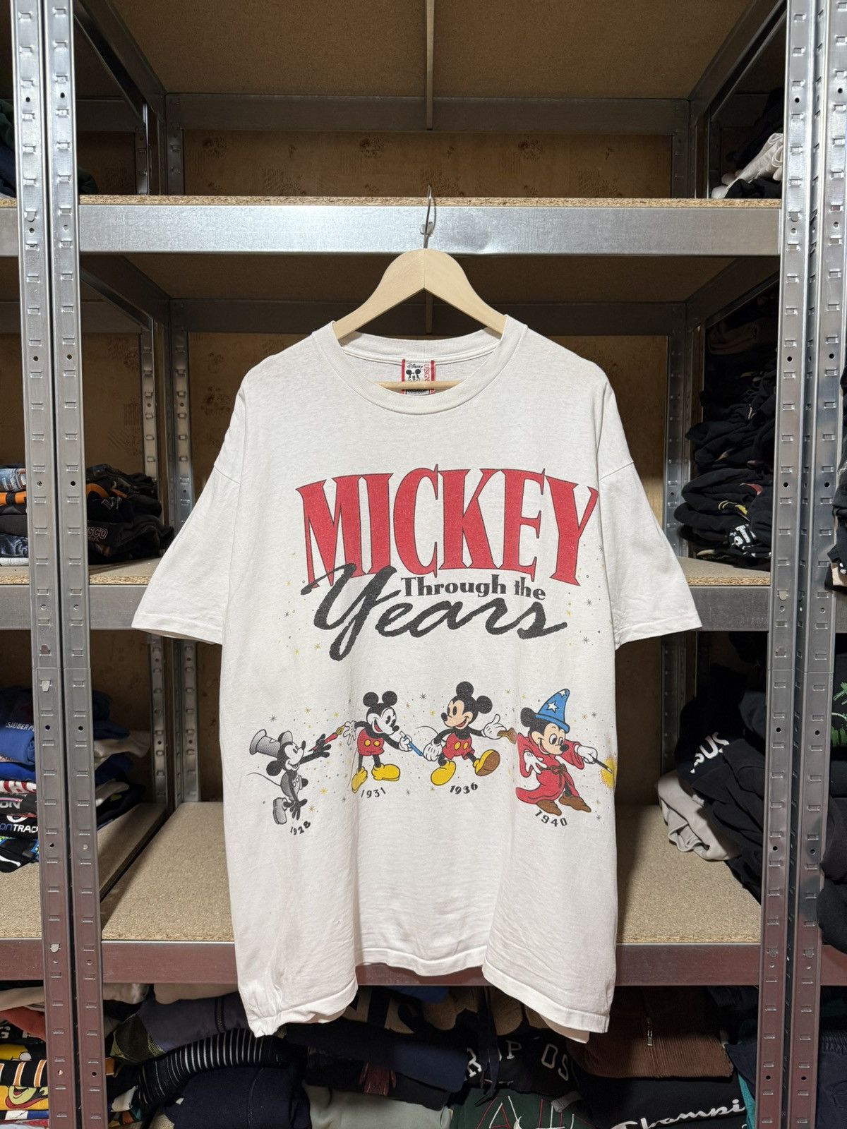 Disney × Mickey Mouse × Vintage Vintage 1990s Mickey Mouse Through The Years Cartoon T-Shirt Size US XL / EU 56 / 4 - 1 Thumbnail