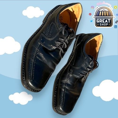 Ecco Ecco Oxford Men’s Size EU 41 US 7.5 Black Leather Lace Up Co Size US 7.5 / EU 40-41 - 3 Thumbnail