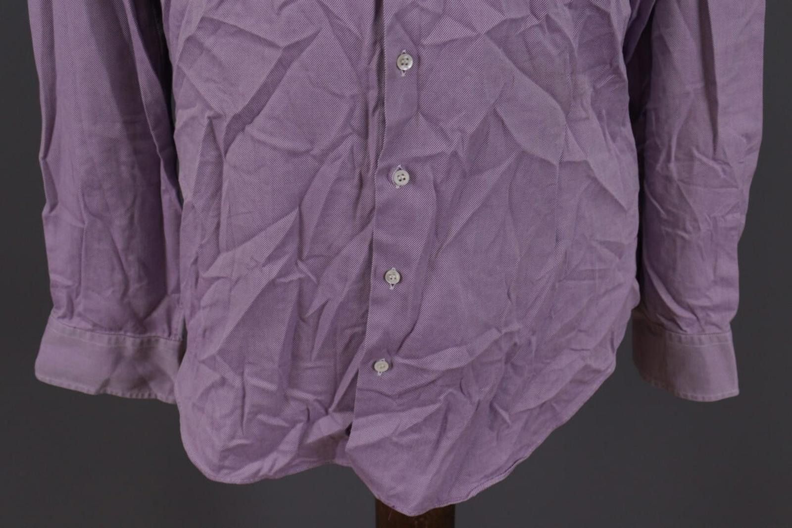 Giorgio Armani Giorgio Armani Purple Pinstripe Shirt Size 39 / 15 1/2 Size US M / EU 48-50 / 2 - 2 Thumbnail