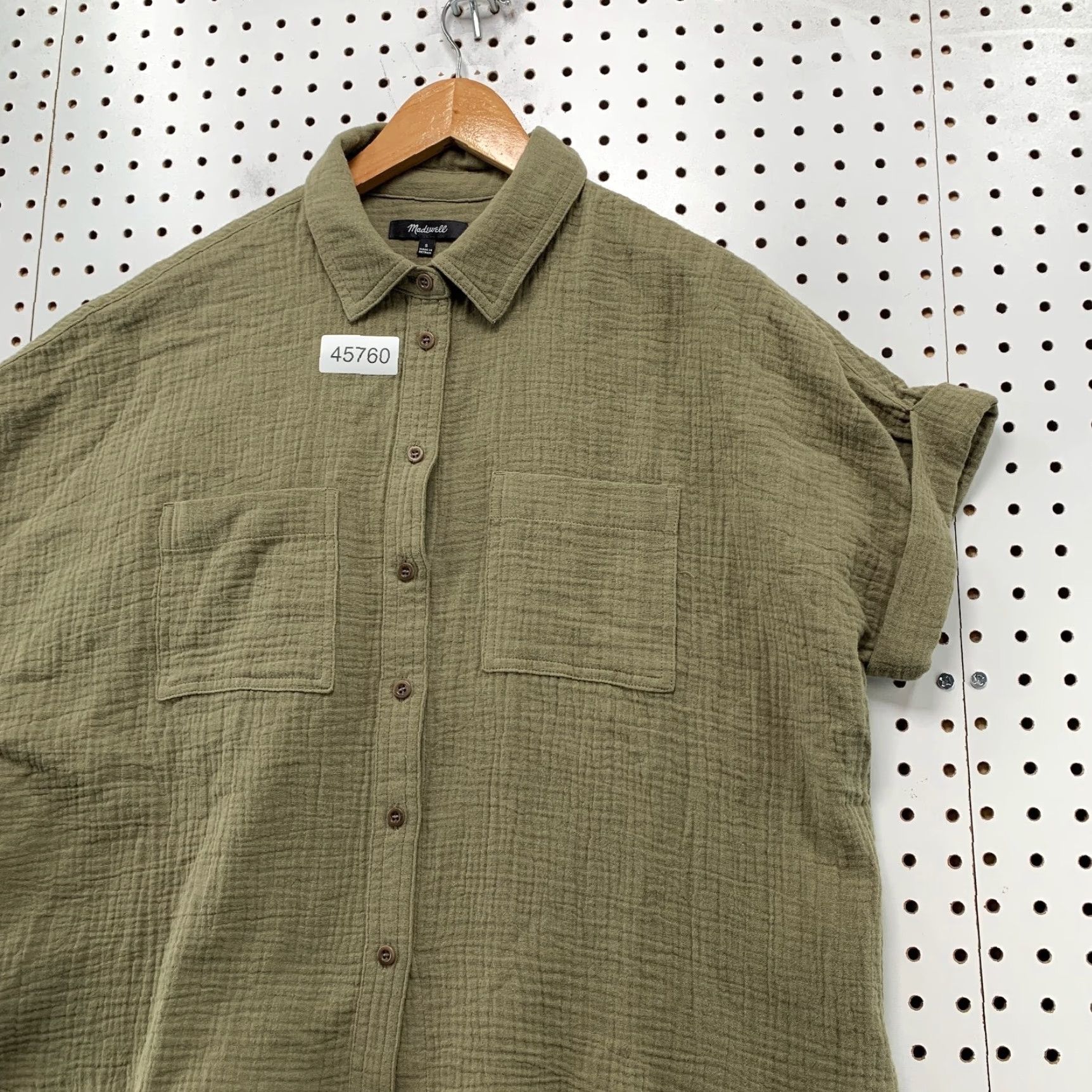 Madewell Madewell Button Top Womens Small Green Lightspun Beachside Shirt Soft Shirt Size S / US 4 / IT 40 - 3 Thumbnail