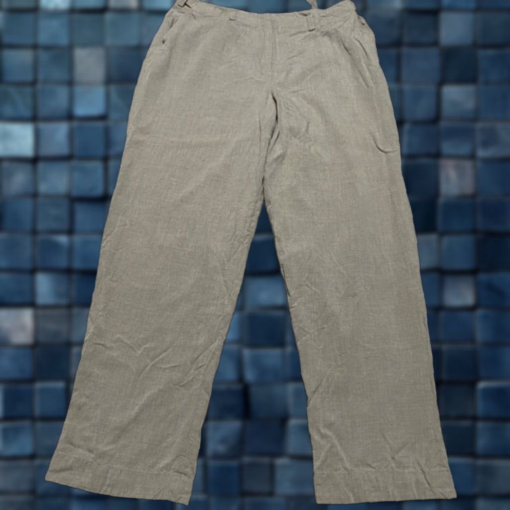 Vintage Charles Chang-Lima Pants Womens 8 Solid Beige Silk Blend High Rise Ankle Size 30" / US 8 / IT 44 - 1 Thumbnail