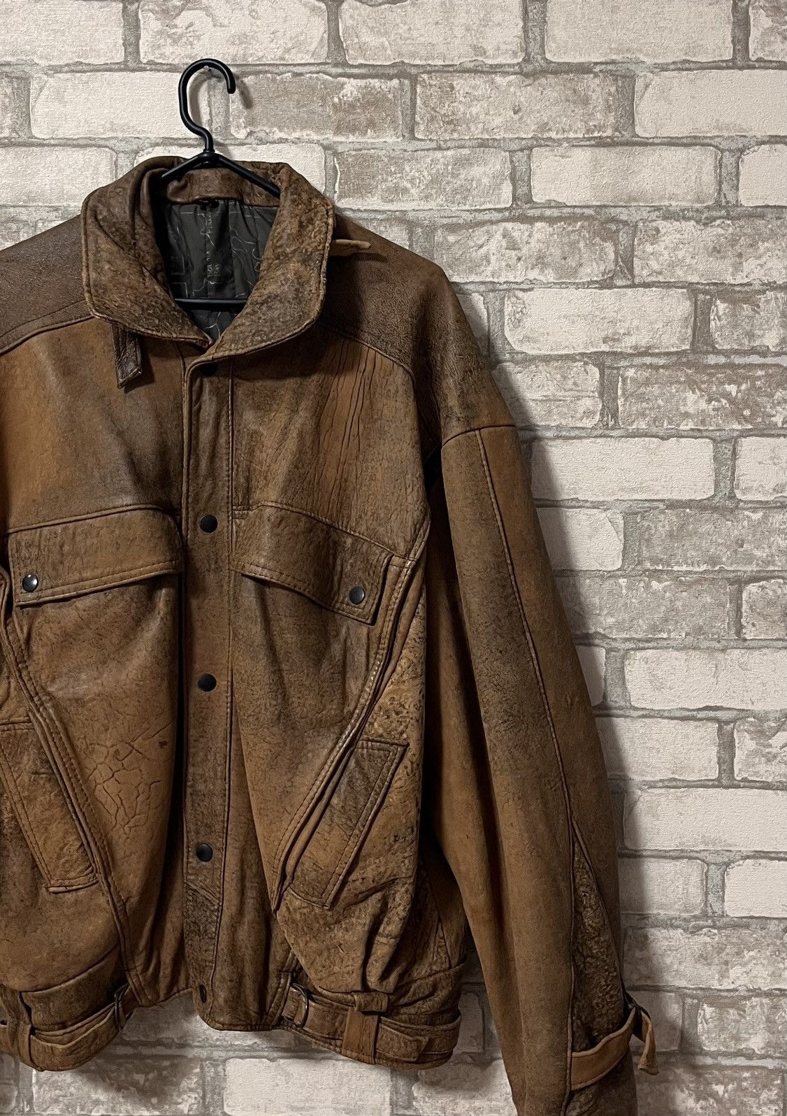 Genuine Leather × Vintage 🔥Vintage 90s Avantgarde Genuine Leather Jacket Size US XL / EU 56 / 4 - 3 Thumbnail