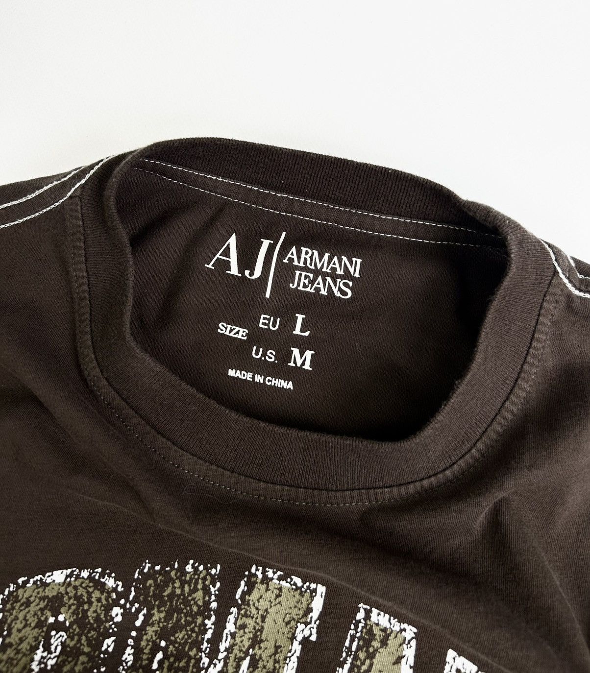 Armani × Vintage Vintage Armani Jeans Long Sleeve Shirt Brown Y2k Rare Size US L / EU 52-54 / 3 - 6 Thumbnail