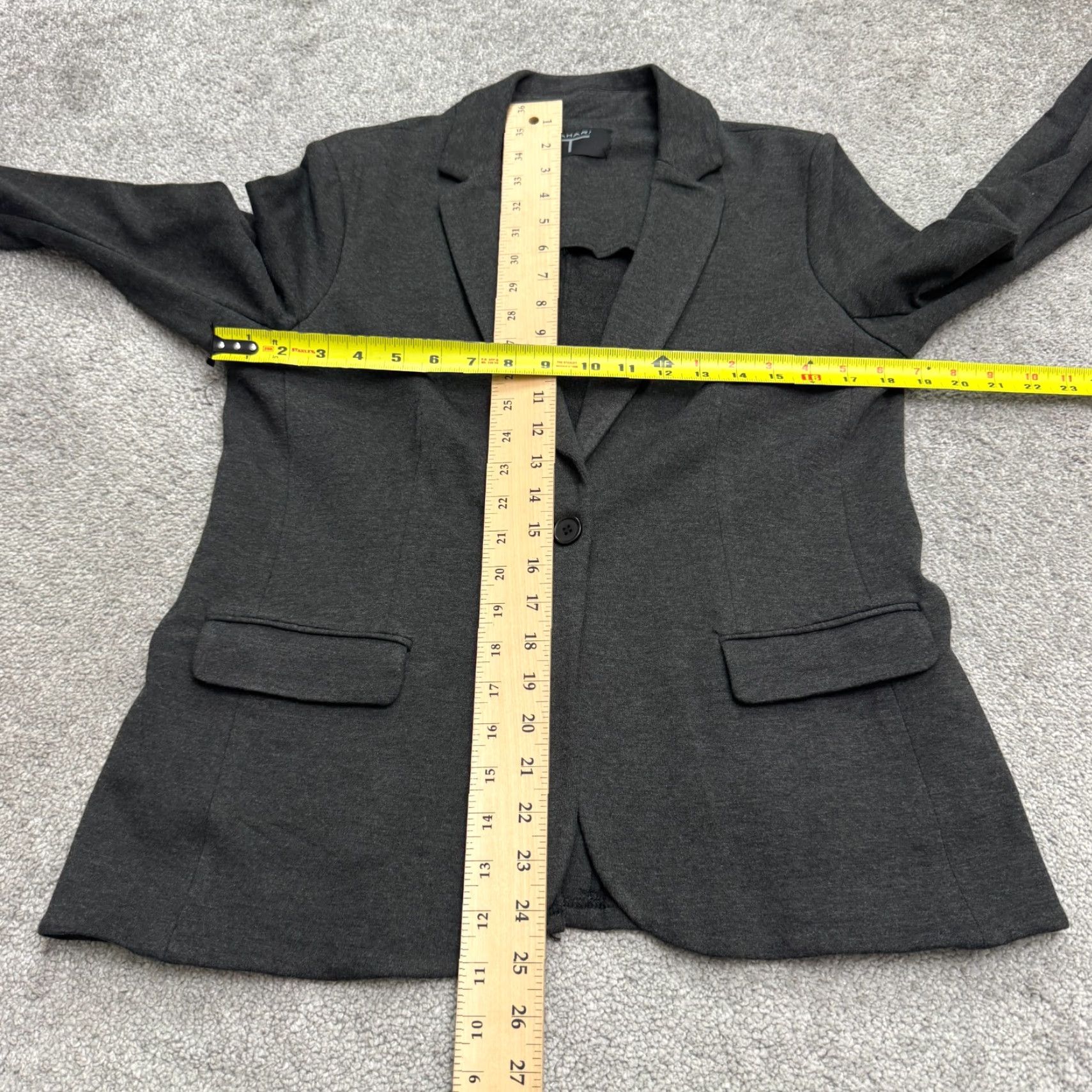 Vintage Tahari Women's Blazer Jacket S Dark Gray Single Button Unlined Classic Work Dressy Office Size S / US 4 / IT 40 - 5 Thumbnail