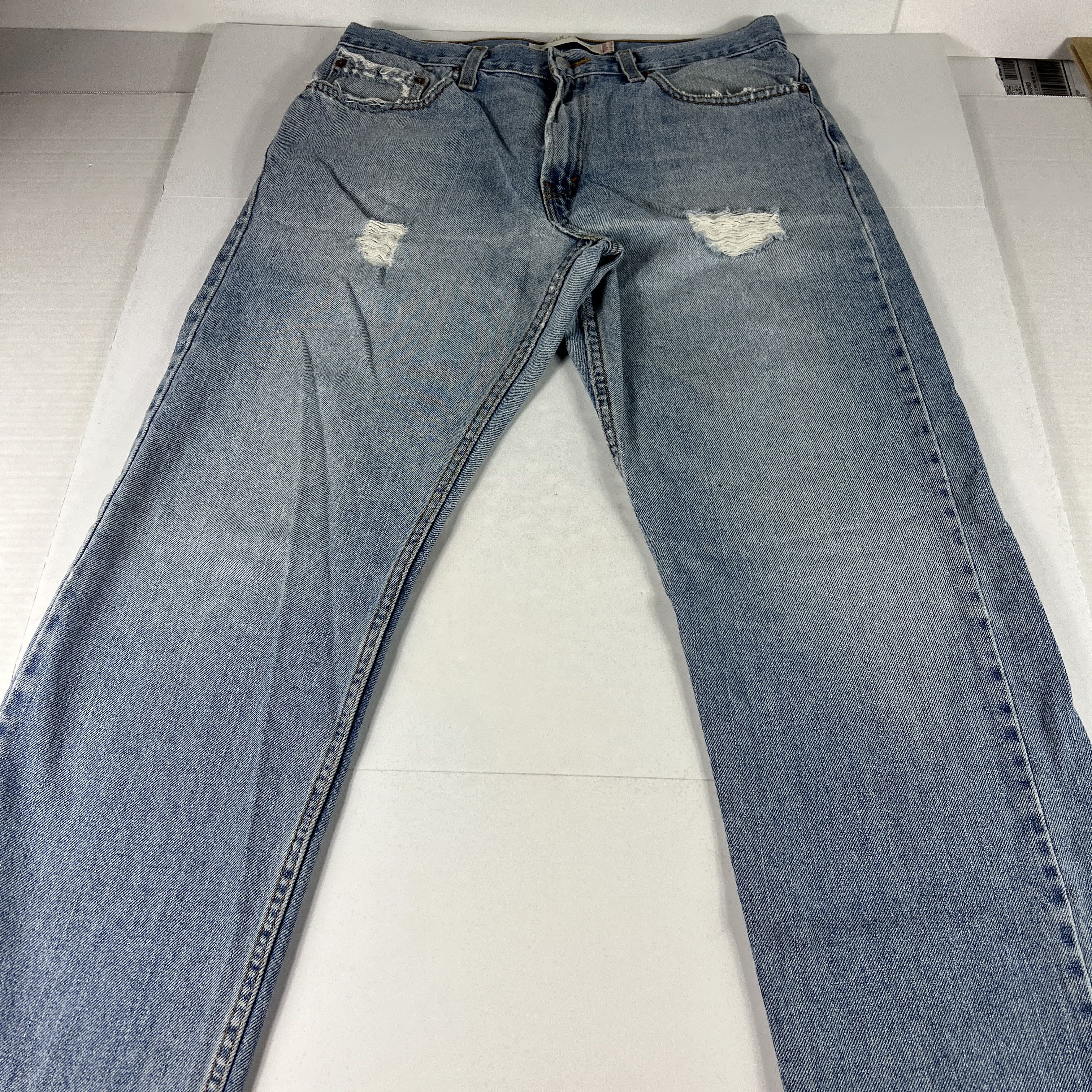 Levi's × Vintage Y2K Levi's Jeans 505 Straight Blue Faded Distressed Denim Size US 34 / EU 50 - 1 Thumbnail