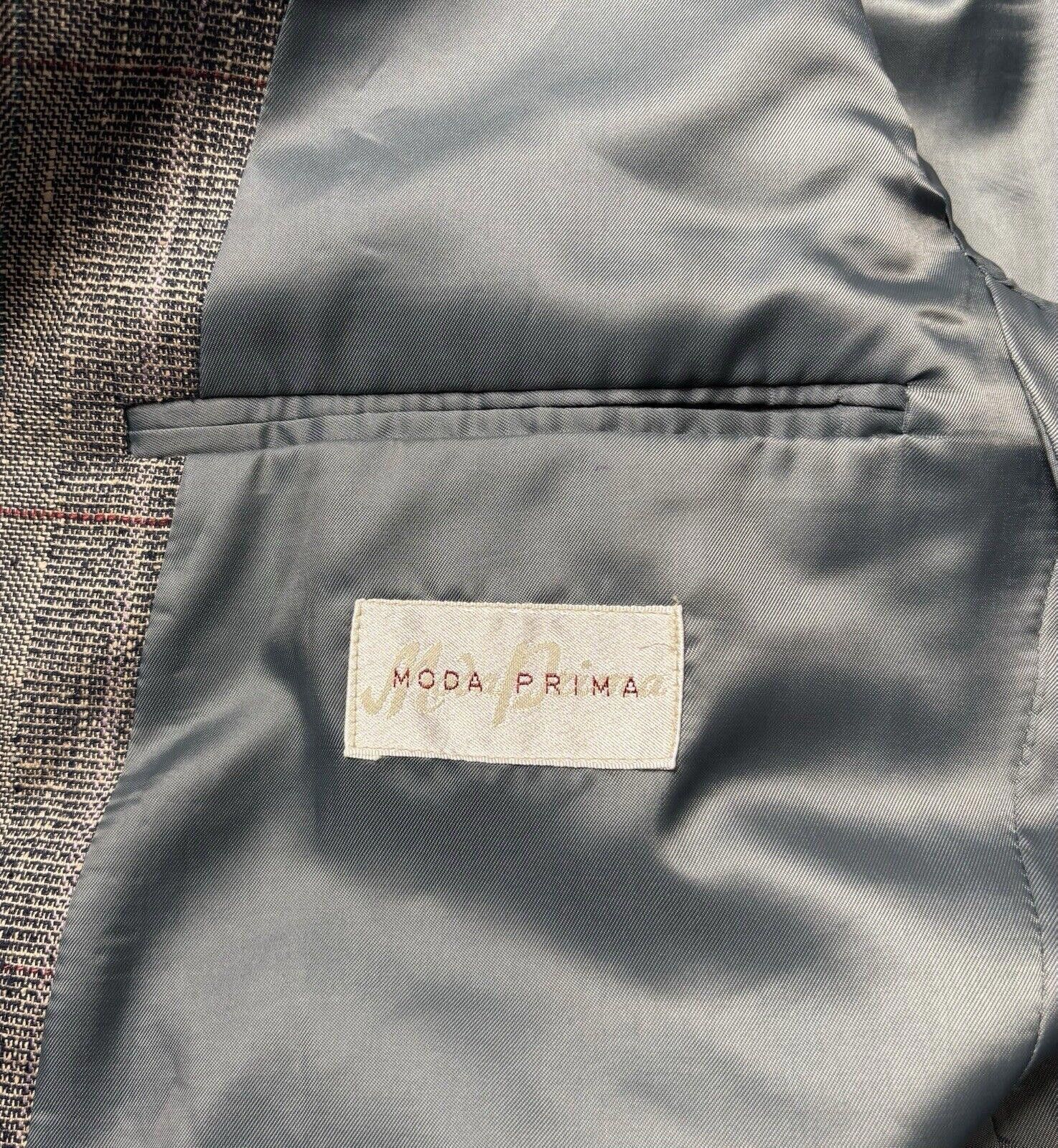 Other Moda Prima 100% Silk Blazer Jacket Men's 42R Plaid Twill Size 42R - 2 Thumbnail