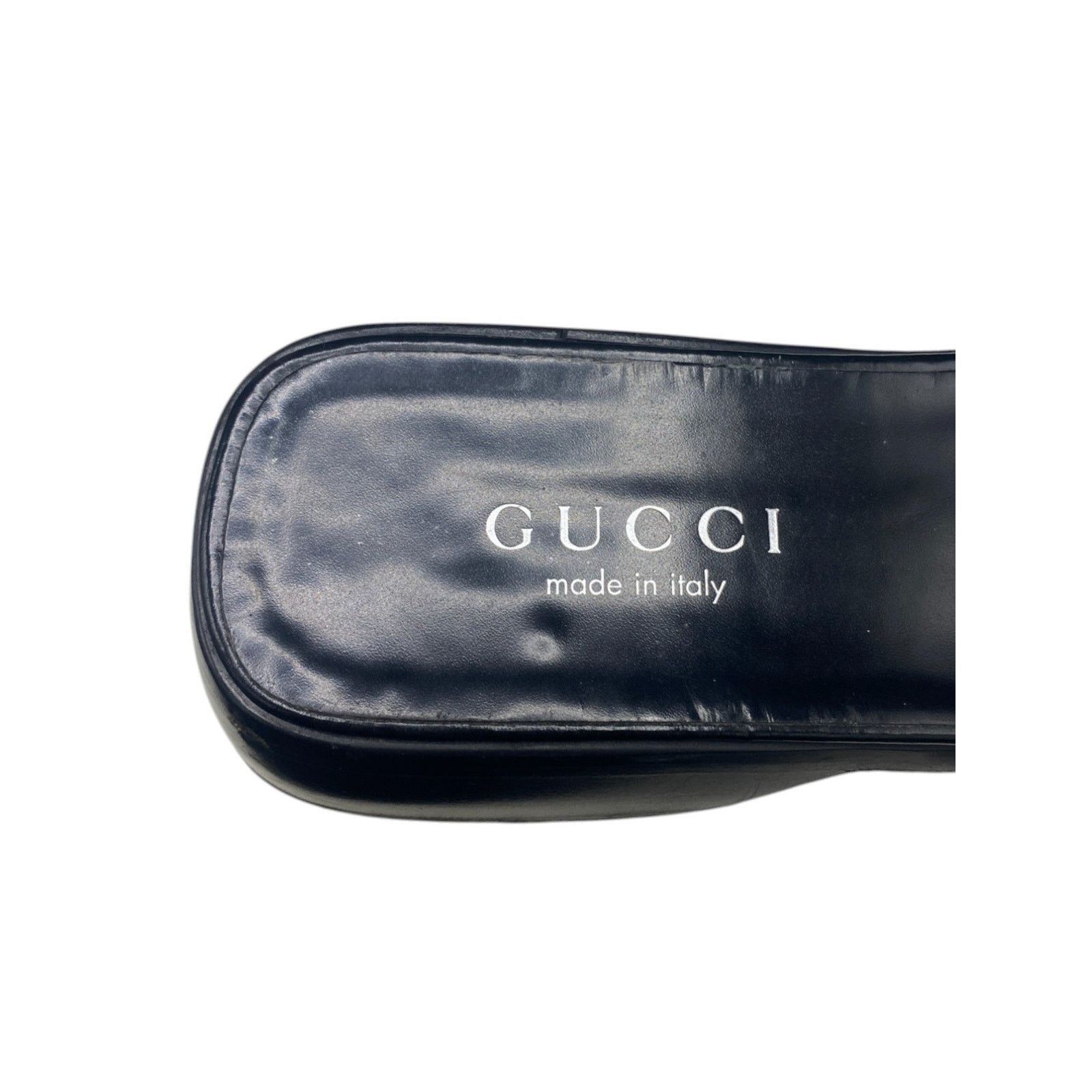 Gucci Black Leather Logo Sandals Size US 8 / IT 38 - 8 Thumbnail
