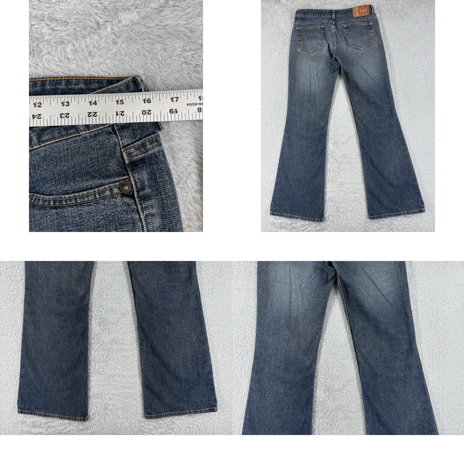Vintage LEI Jeans Women 31 Blue Denim Flared Mid Rise 31x30 Pants Cotton Blend 5-Pocket Rock Vintage: No Size 24" / US 00 / IT 34 - 9 Thumbnail