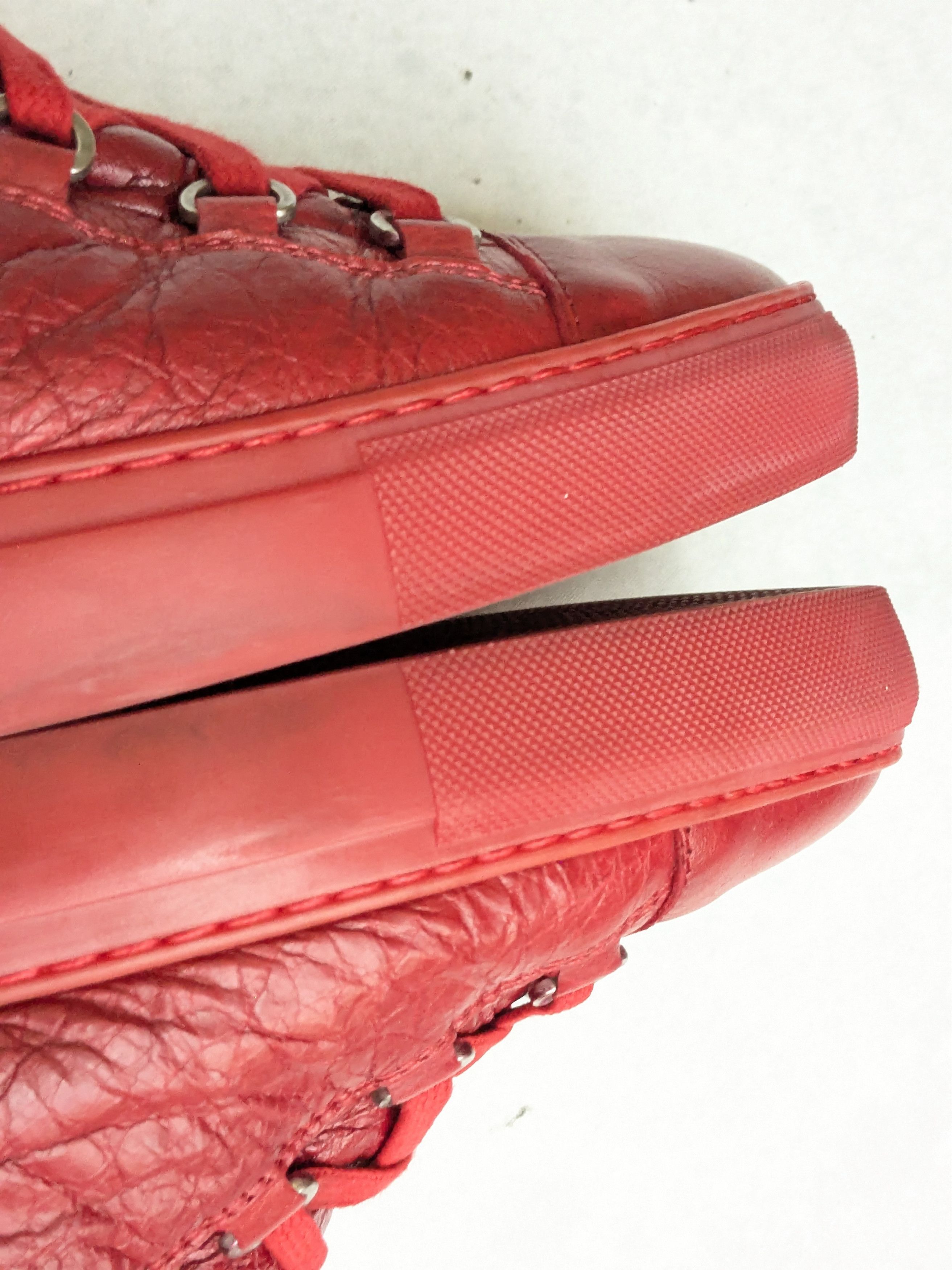 Balenciaga Balenciaga Arena Sneakers Red 12 Leather High Tops Size US 12 / EU 45 - 9 Thumbnail