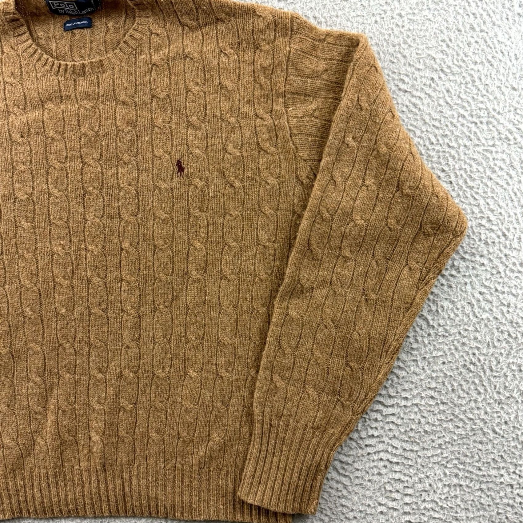 Polo Ralph Lauren Polo Ralph Lauren Sweater Mens XL Brown Cable Knit Wool Pullover Preppy Size US XL / EU 56 / 4 - 5 Thumbnail