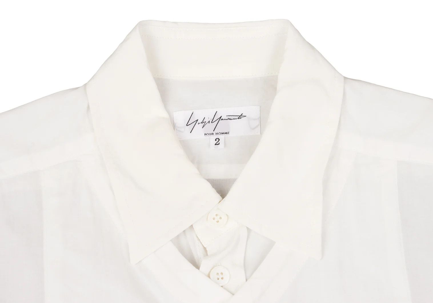 Yohji Yamamoto Yohji Yamamoto Cotton Double Design Short-Sleeve Shirt Size US M / EU 48-50 / 2 - 4 Thumbnail