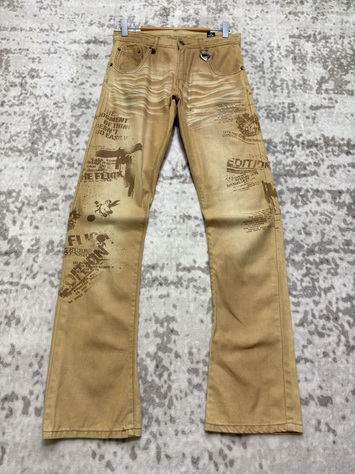 semanticdesign Vintage Semantic Design Poem Graphic All-Over Print Denim Size US 29 - 1 Thumbnail