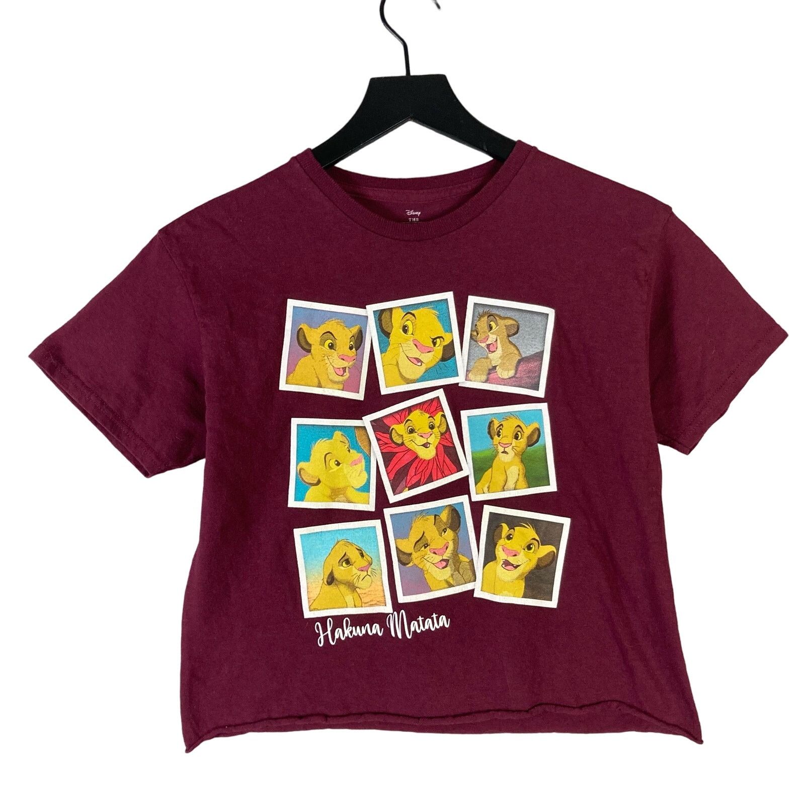 Disney Disney The Lion King Hakuna Matata Maroon Crop Top XS Size XS / US 0-2 / IT 36-38 - 1 Thumbnail