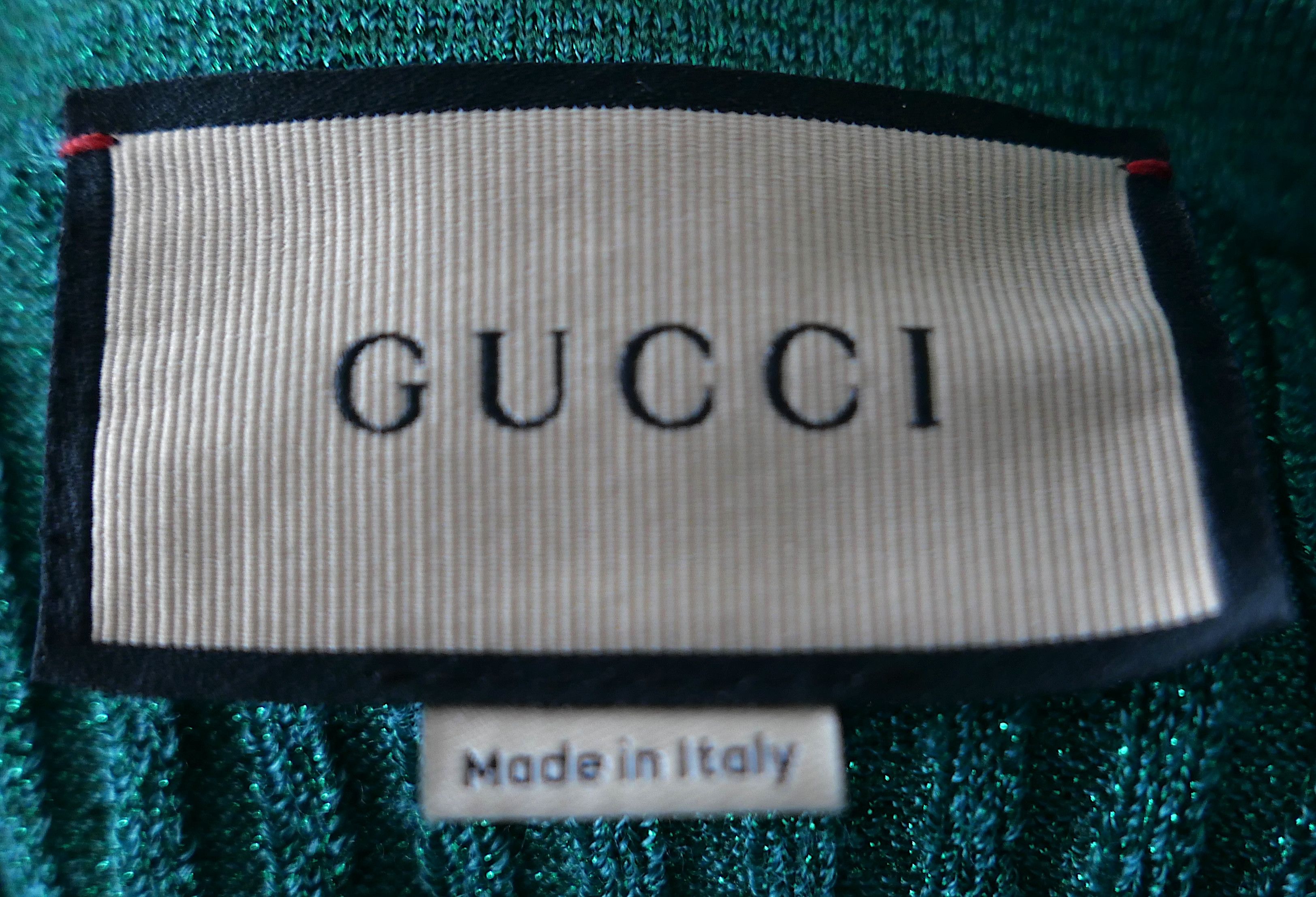 Gucci Gucci Green Lurex Cropped Sweater Top Size L / US 10 / IT 46 - 6 Thumbnail