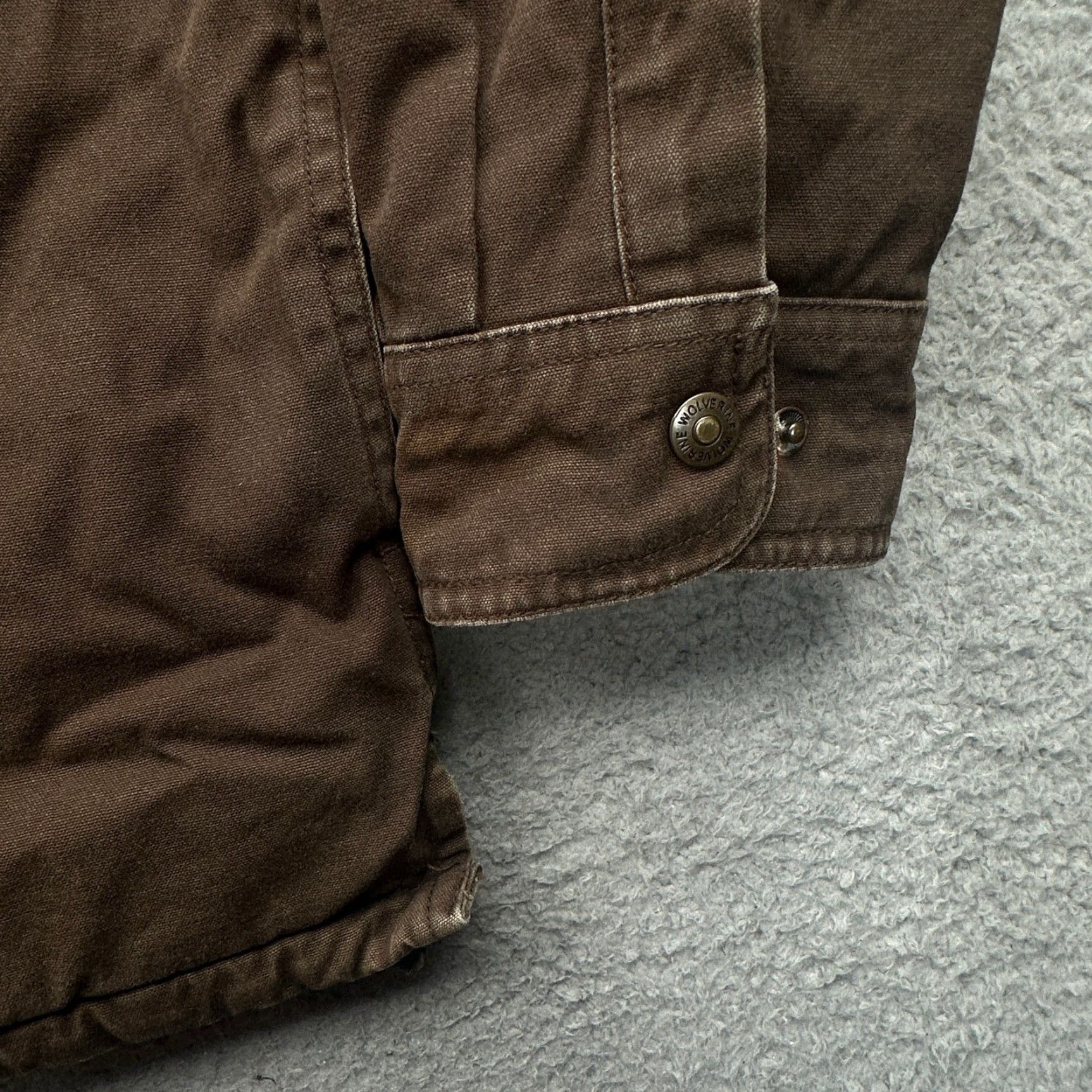 Vintage Wolverine Duck Canvas Sherpa Lined Button Shirt Shacket Mens Large Work Brown Size US L / EU 52-54 / 3 - 7 Thumbnail