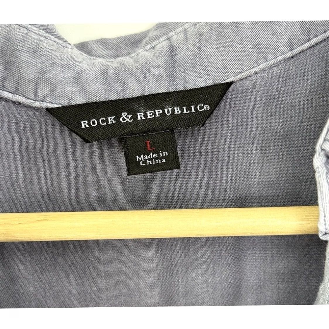 Vintage Rock & Republic Blouse Sleeveless Lace Up Neck Fringe Sz L Western Boho Blue Womens Size L / US 10 / IT 46 - 5 Thumbnail