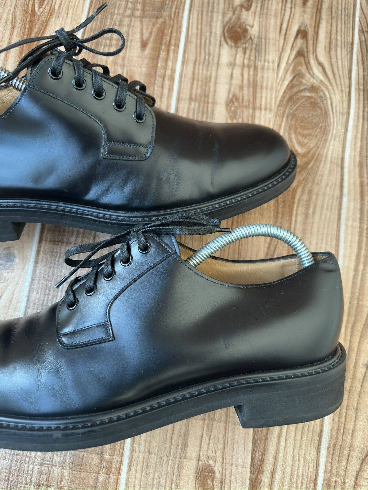 Louis Vuitton Louis Vuitton Black Leather Lace Up Derby Oxfords Size US 9 / EU 42 - 10 Thumbnail
