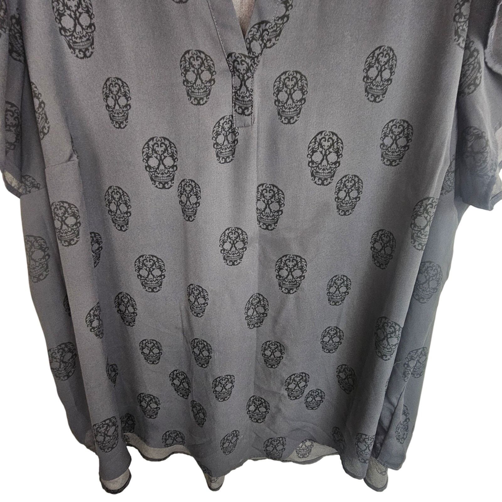 Torrid Torrid Womens Skull Print Tunic Plus Size 4X Gothic Grunge Size 4XL / US 24-26 - 3 Thumbnail