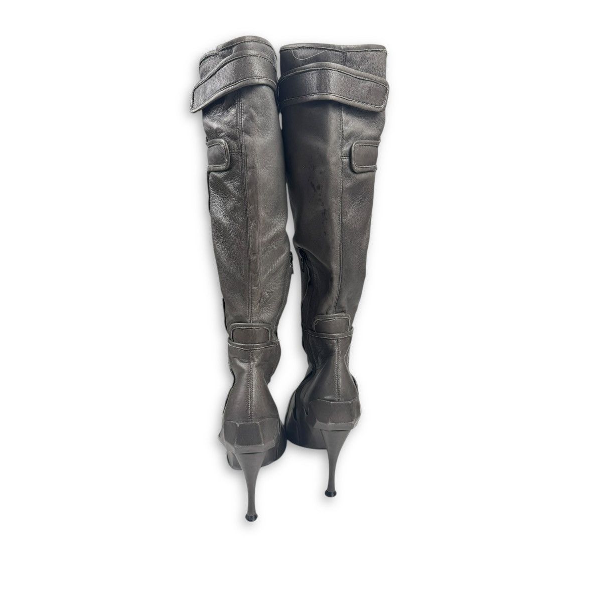 Celine AW08 Runway Strapped Moto Leather Biker Boots Size US 7 / IT 37 - 3 Thumbnail