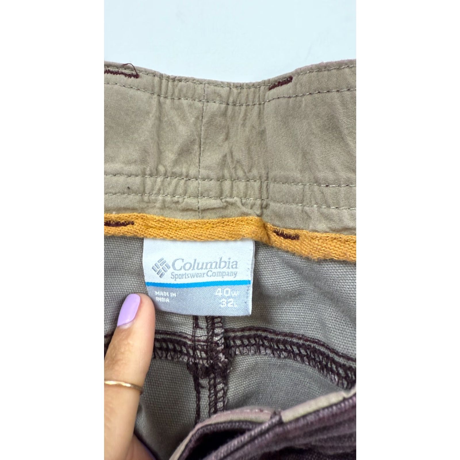 Vintage Columbia Slim Straight Fit Chino Pants Mens 40x32 Purple Flat Front Casual Preppy Size US 40 / EU 56 - 5 Thumbnail