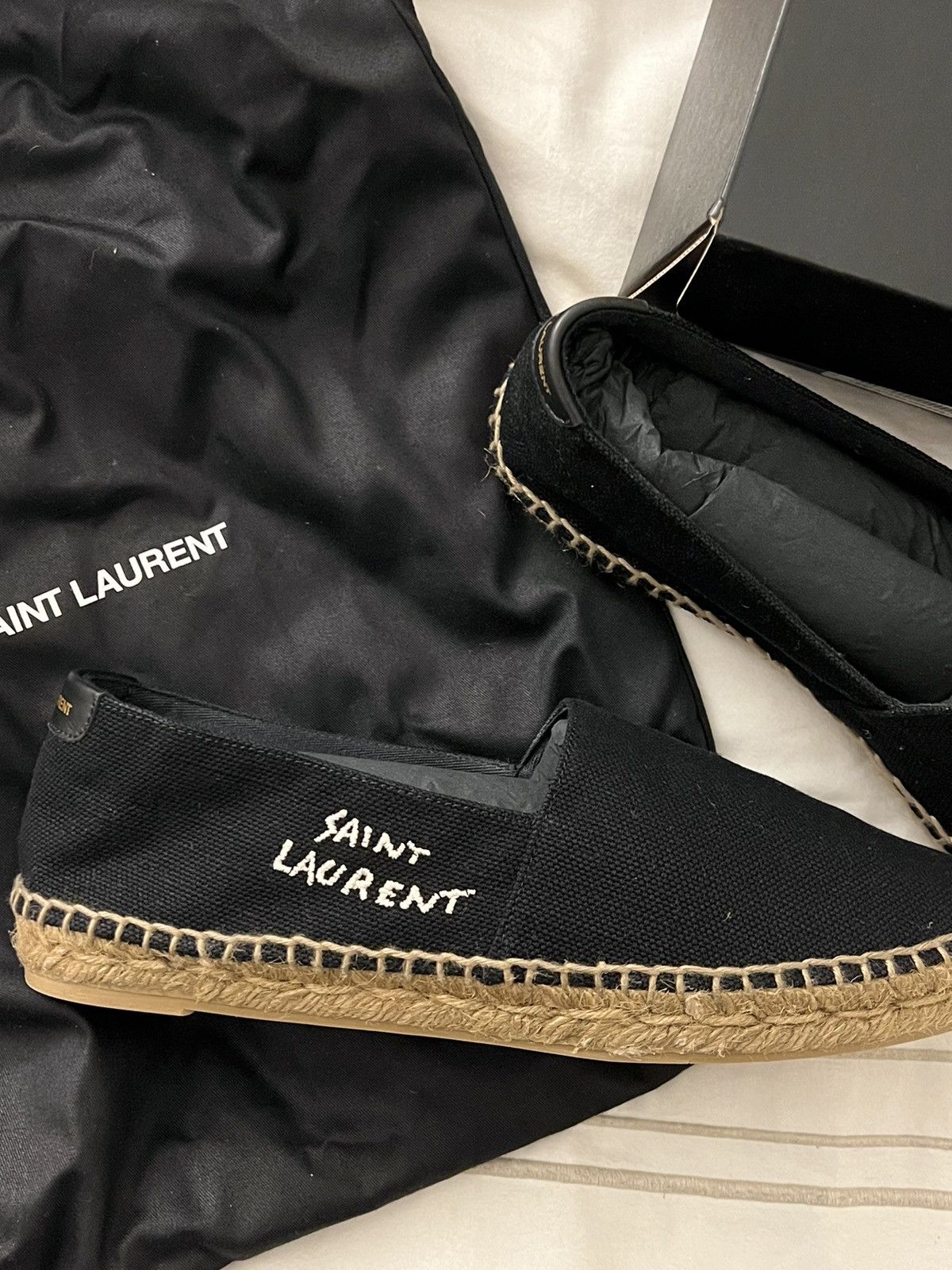 Yves Saint Laurent Saint Laurent Logo Embroidered Slip-On Espadrilles Size US 8.5 / IT 38.5 - 9 Thumbnail