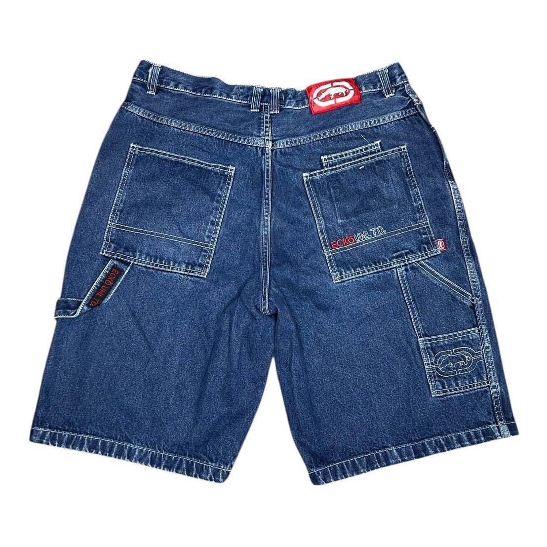 Ecko Unltd. × Vintage Vintage Y2k Ecko Unltd Carpenter Denim Jean Shorts Size US 38 / EU 54 - 2 Thumbnail