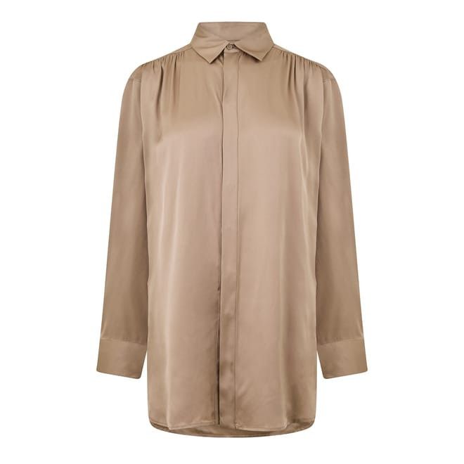 Bottega Veneta Bottega Veneta Regular Fit Long Sleeve Shirt in Brown Size M / US 6-8 / IT 42-44 - 1 Thumbnail