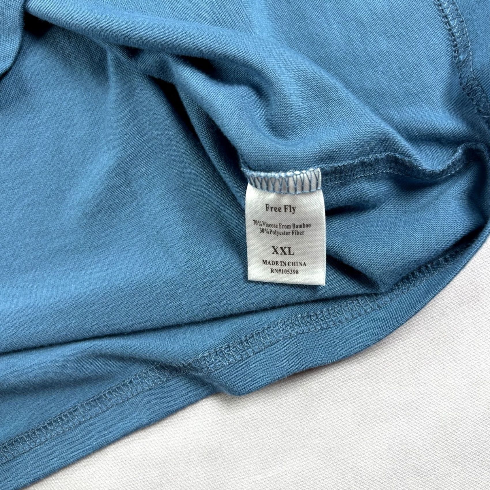 Vintage Free Fly Shirt Mens 2XL Blue Henley Performance Bamboo Stretch Short Sleeve Shirt Size US XXL / EU 58 / 5 - 6 Thumbnail