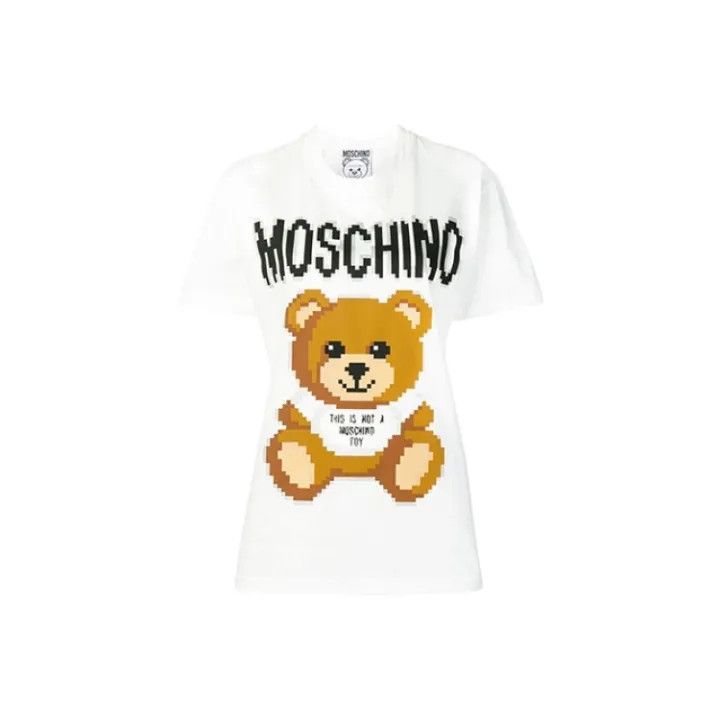 Moschino Moschino Bear Print Short Sleeve T-Shirt 0079 Size S / US 4 / IT 40 - 1 Thumbnail