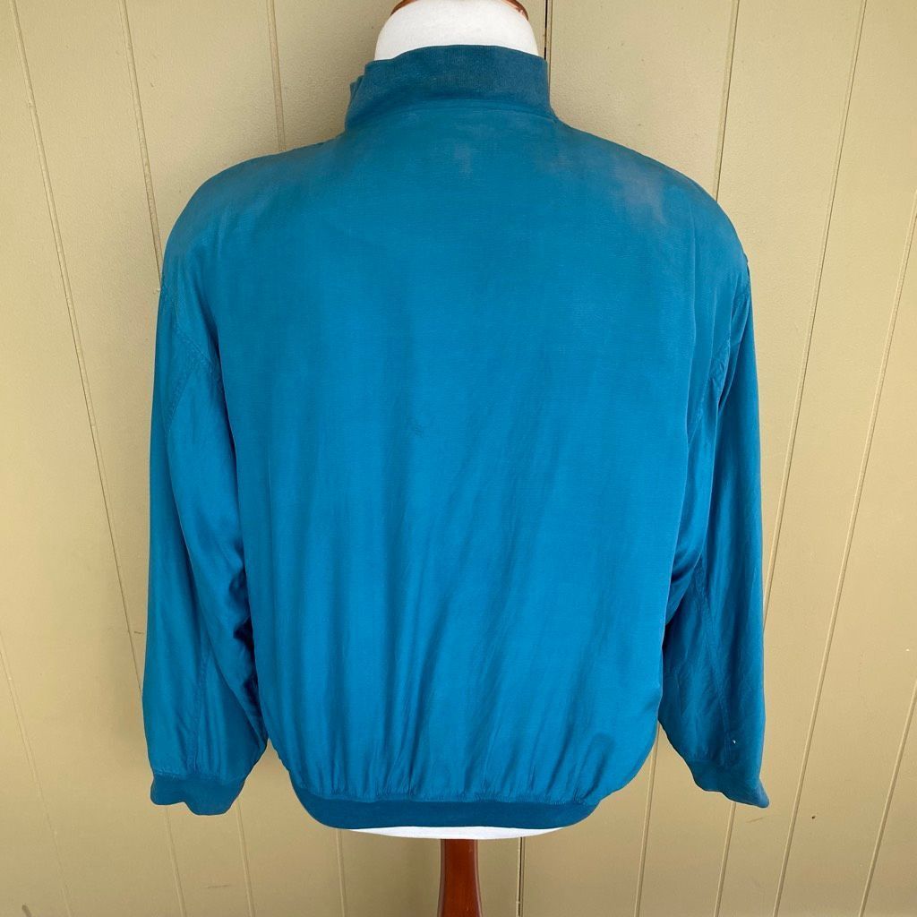 Other Visitor men L 100% Silk lightweight full zip vintage bomber Size US L / EU 52-54 / 3 - 5 Thumbnail