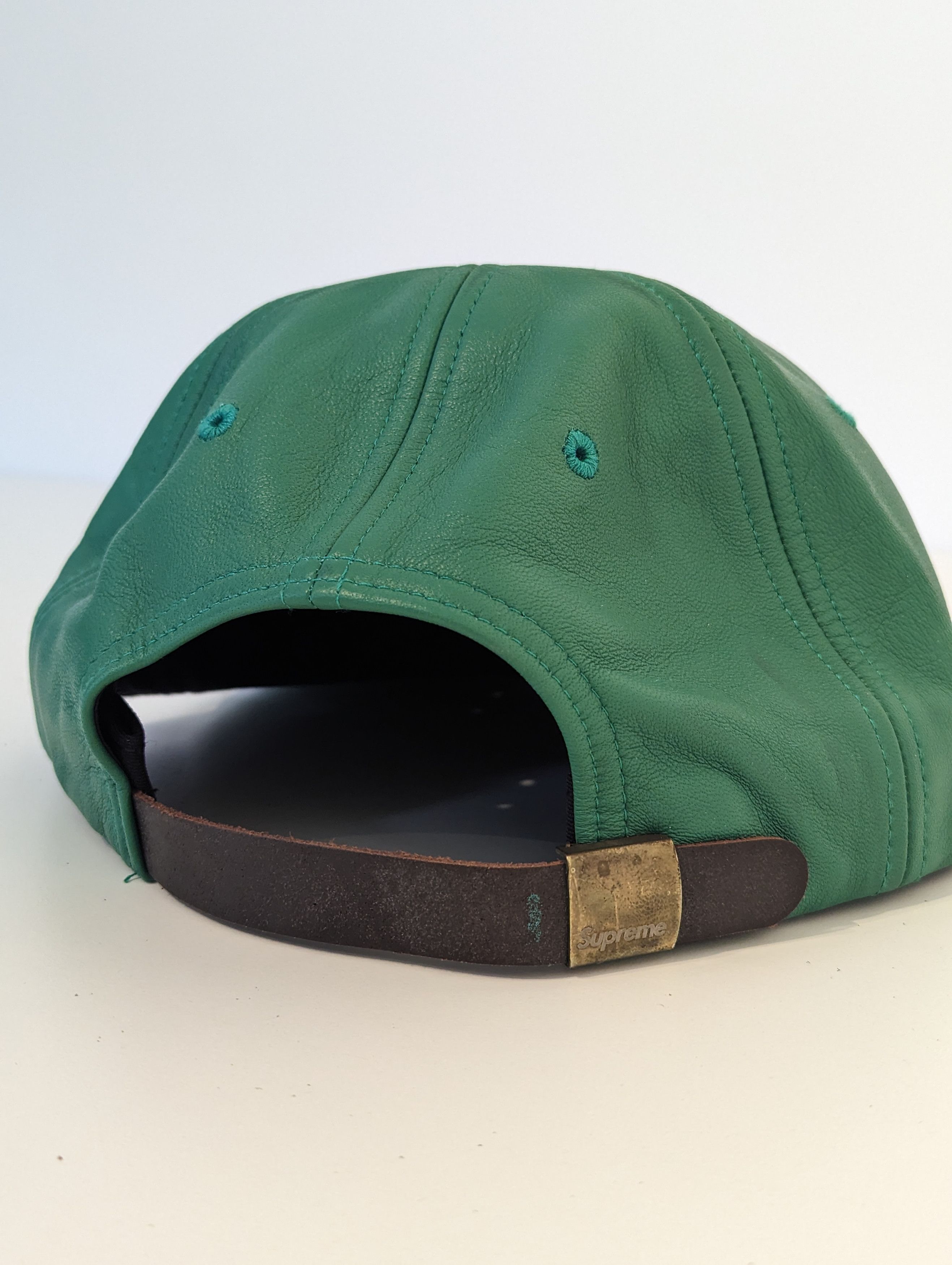Supreme Supreme Leather Classic Logo 6-Panel Green Size ONE SIZE - 6 Thumbnail