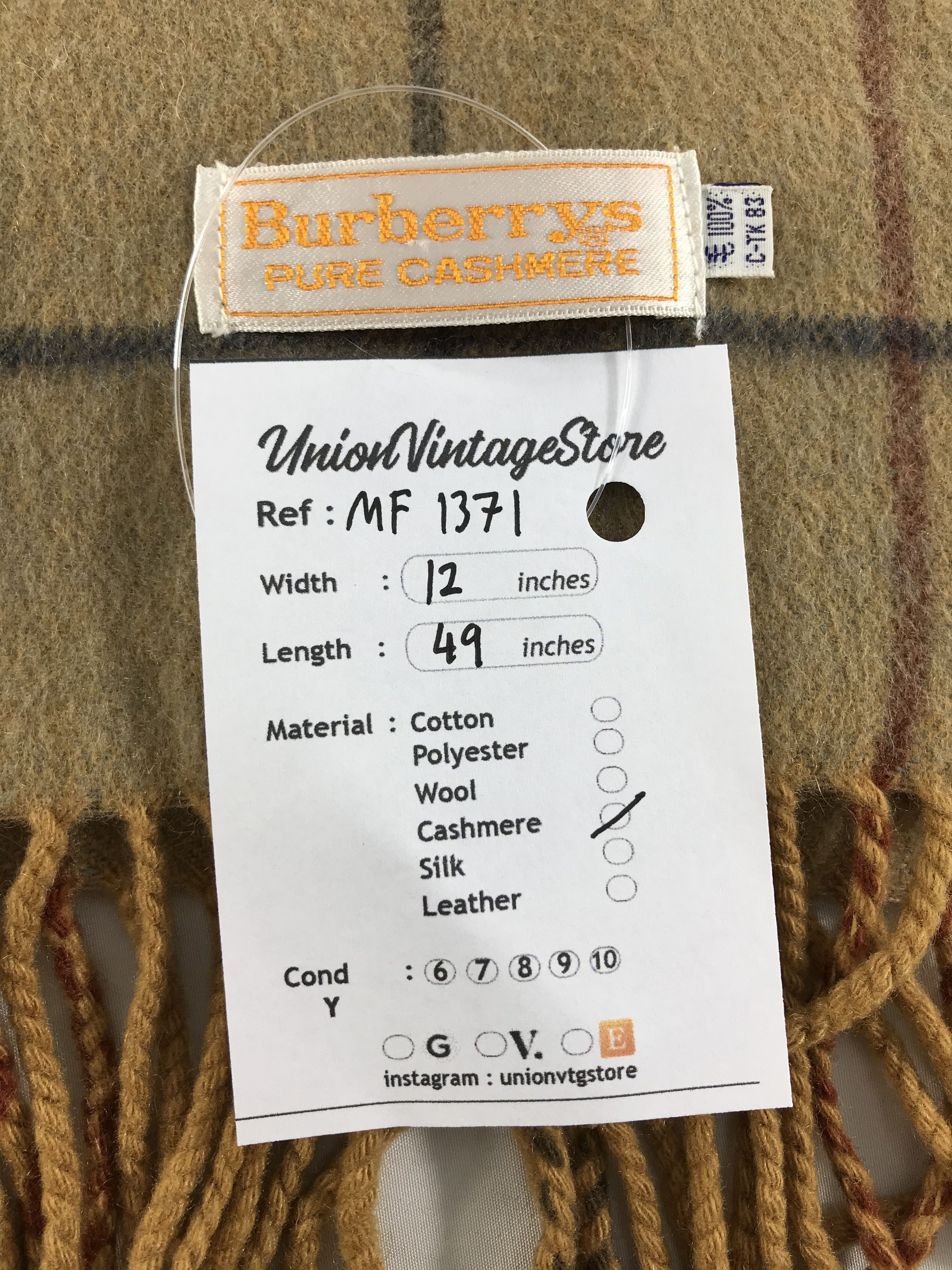 Burberry Vintage Burberry Scarf/Muffler/Neckwear MF1371 Size ONE SIZE - 4 Thumbnail