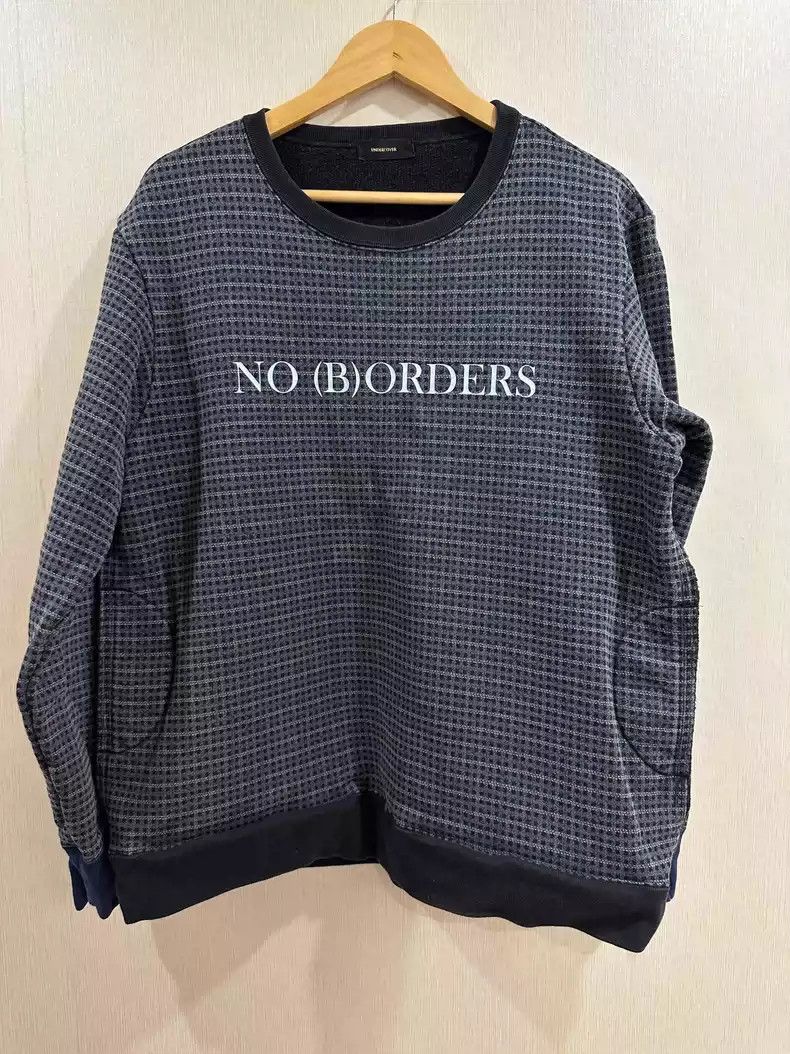 UNDERCOVER plaid printed slogan cover