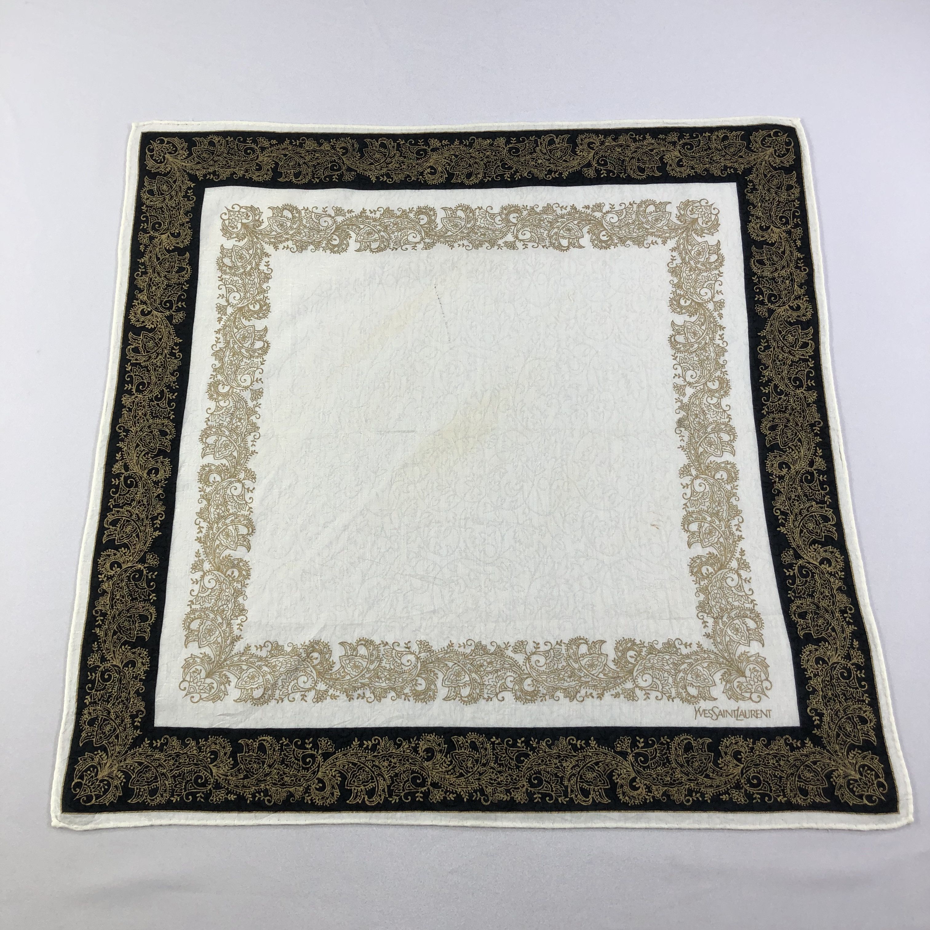 Yves Saint Laurent YSL Gold Baroque Handkerchief Neckerchief Bandana H1690 Size ONE SIZE - 2 Thumbnail