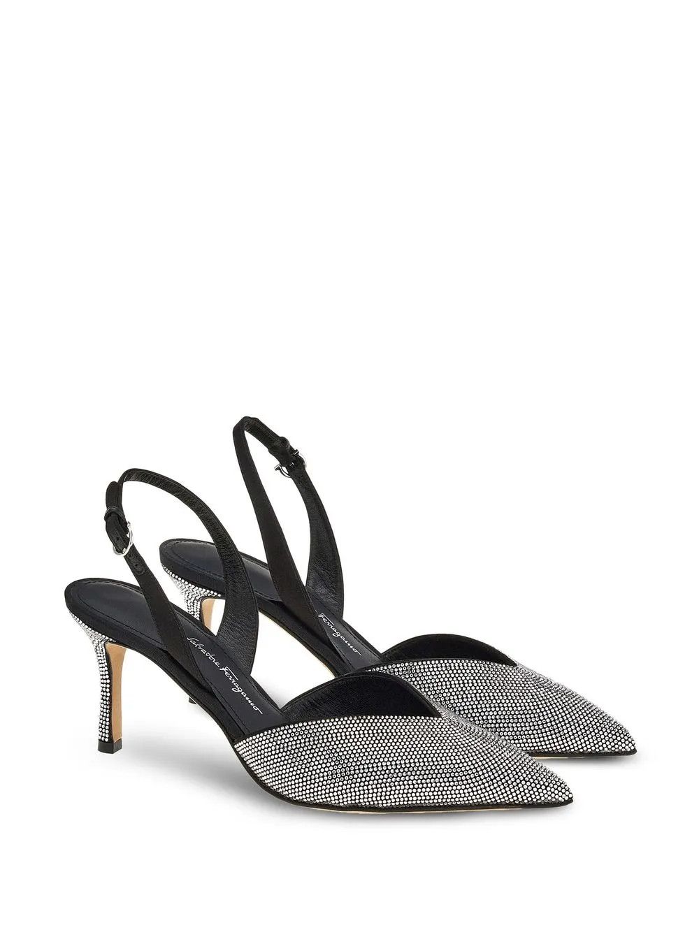 Salvatore Ferragamo o1y0426 Slingback Pumps in Silver/Black Size US 5 / IT 35 - 2 Thumbnail