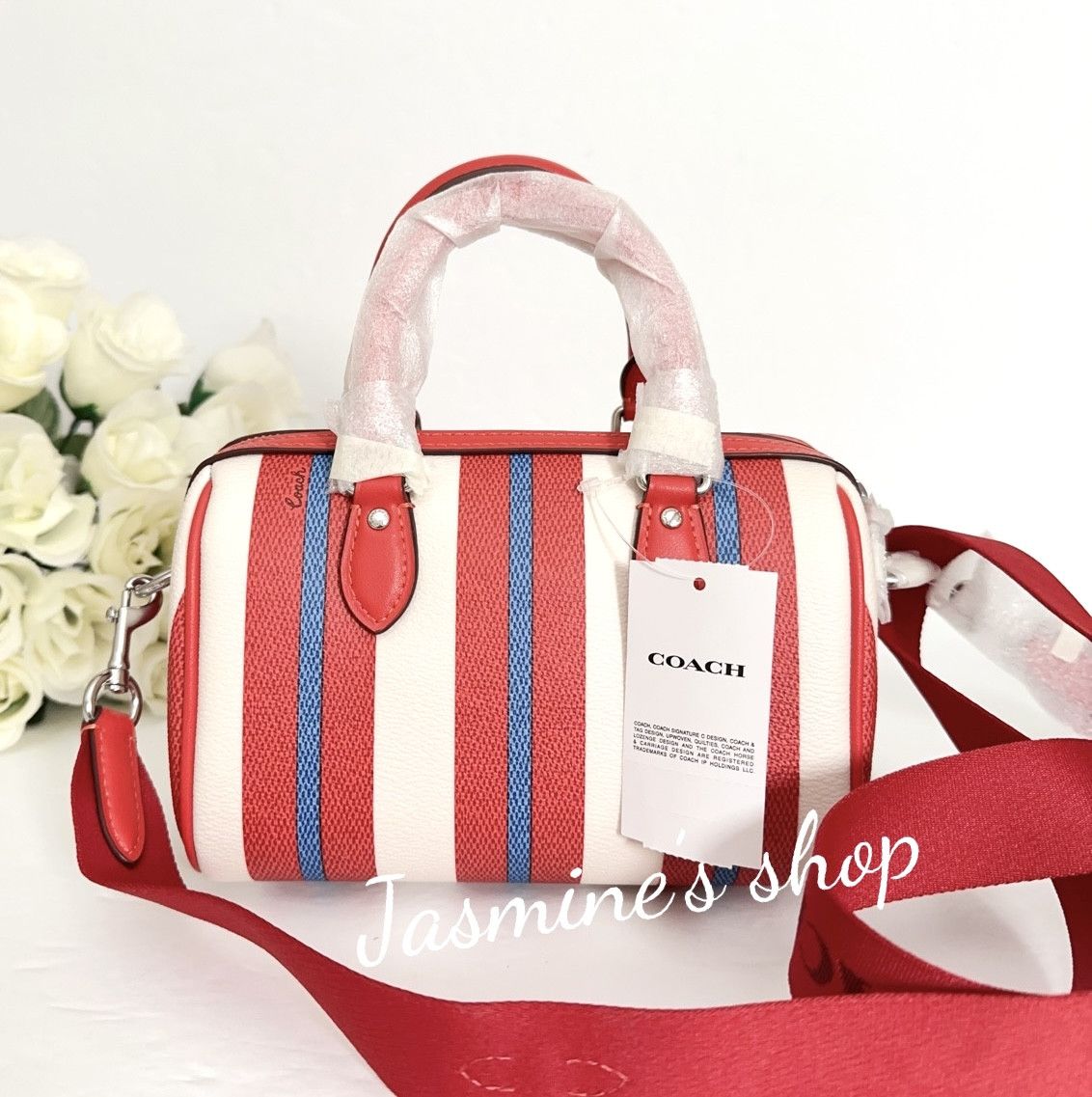 Coach NWT Coach Mini Rowan Crossbody With Stripe Print CT805 Size ONE SIZE - 4 Thumbnail