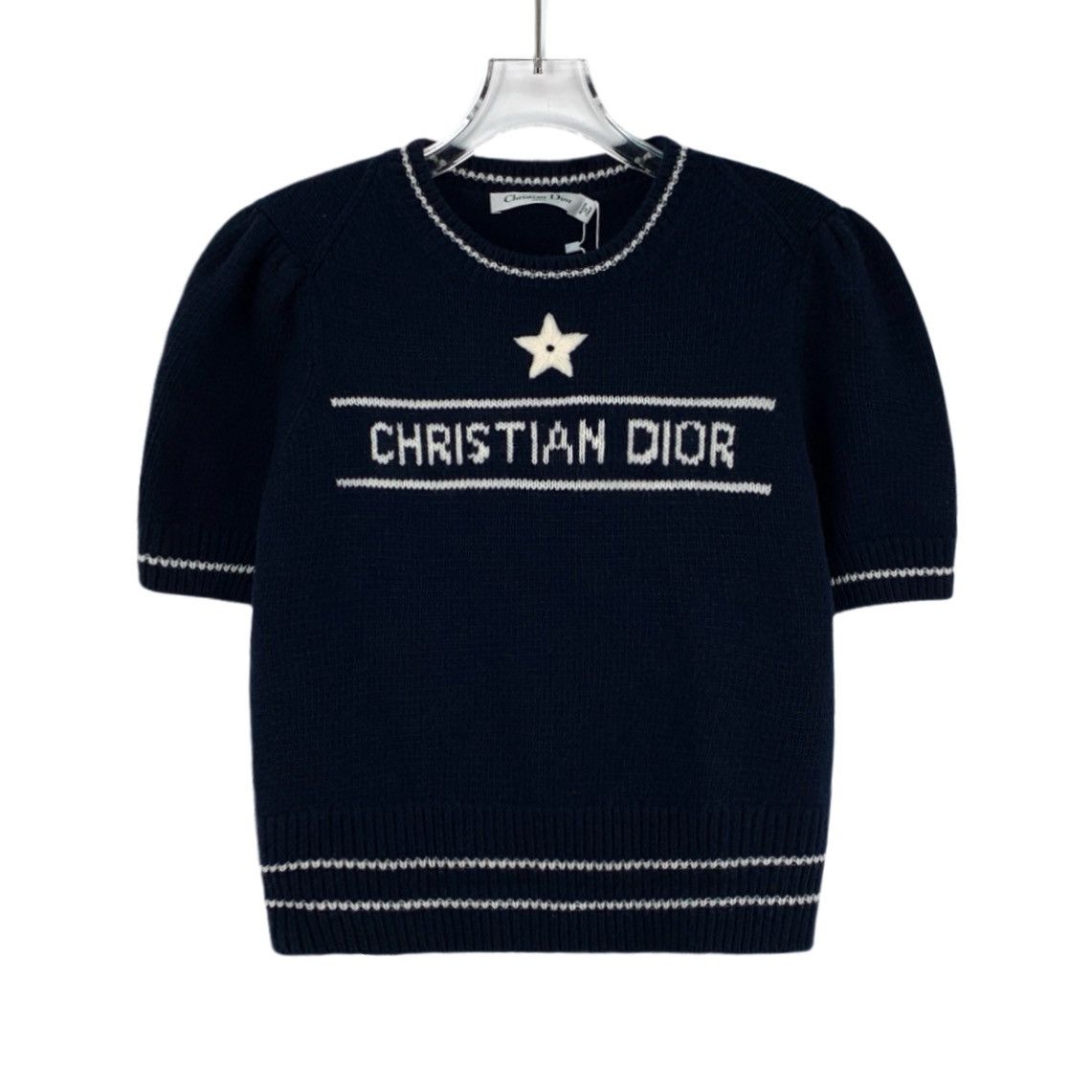 Dior Christian Dior navy blue logo monogrammed wool knit sweater Size M / US 6-8 / IT 42-44 - 1 Thumbnail